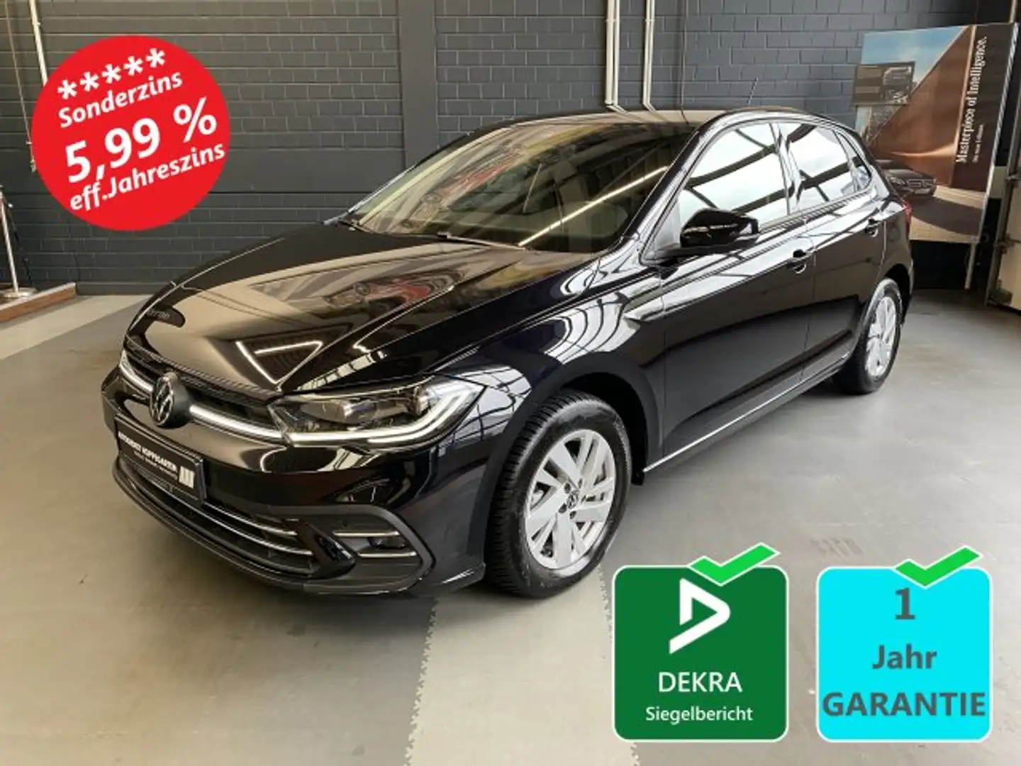 Volkswagen Polo Polo 1.0 TSI Style IQ.Light Kamera ACC Parkpilot Schwarz - 1
