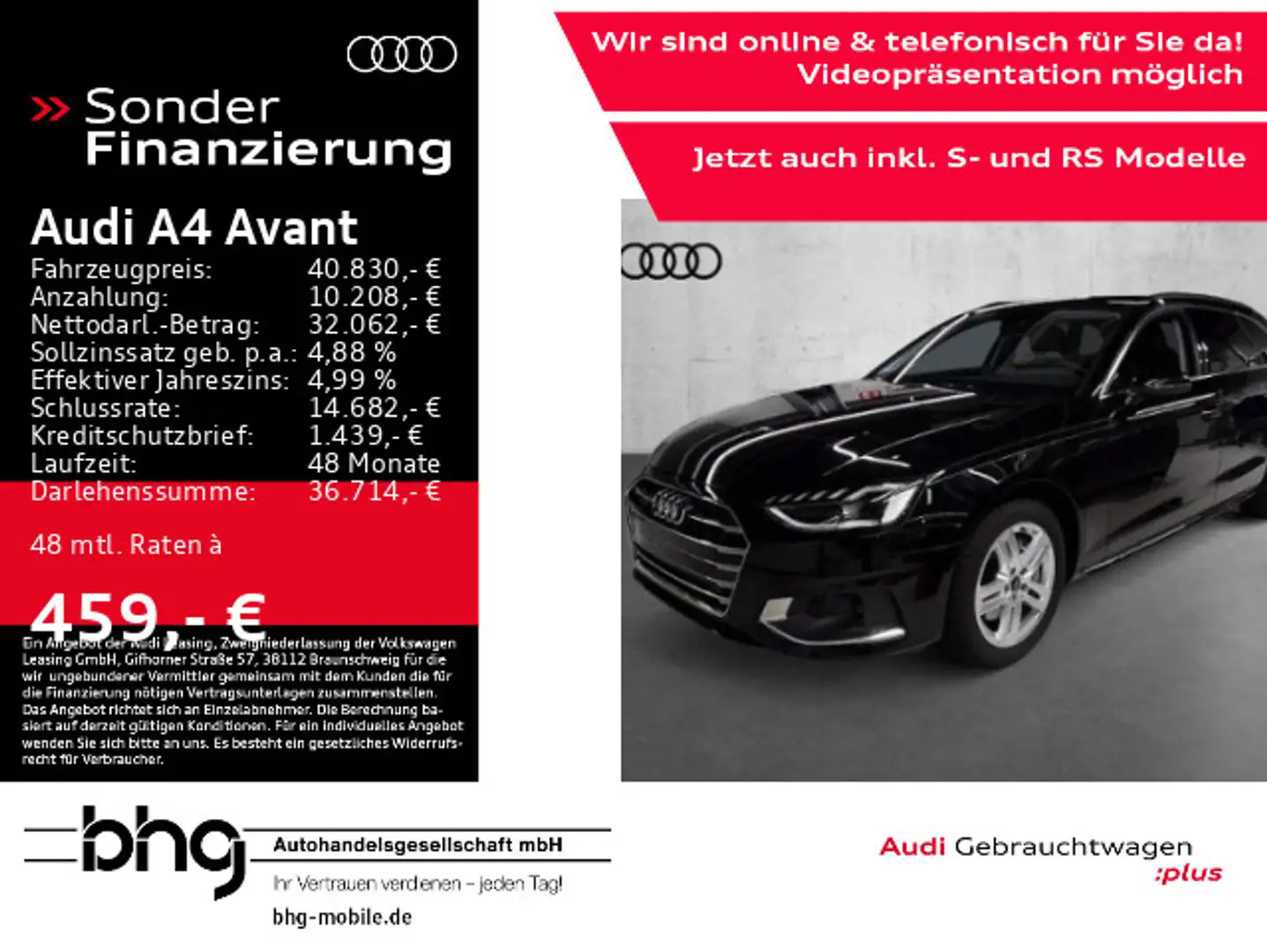 Audi A4 40 TDI quattro S tronic advanced Schwarz - 1