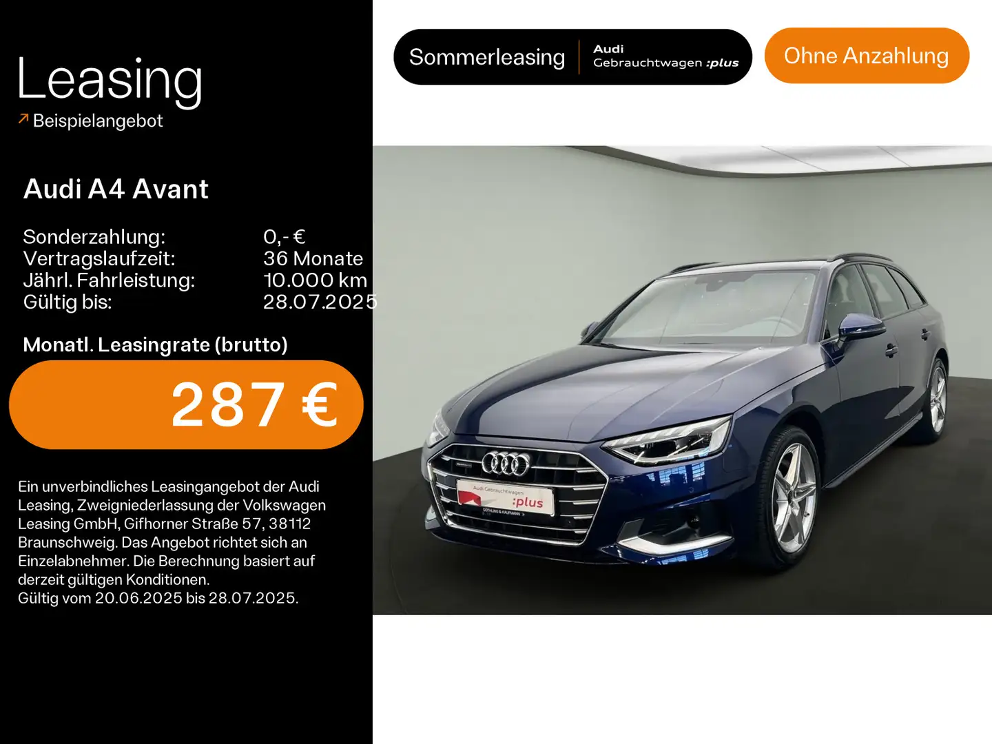 Audi A4 40 TDI qu Advanced S tro*Pano*LED*Virtu Blau - 1