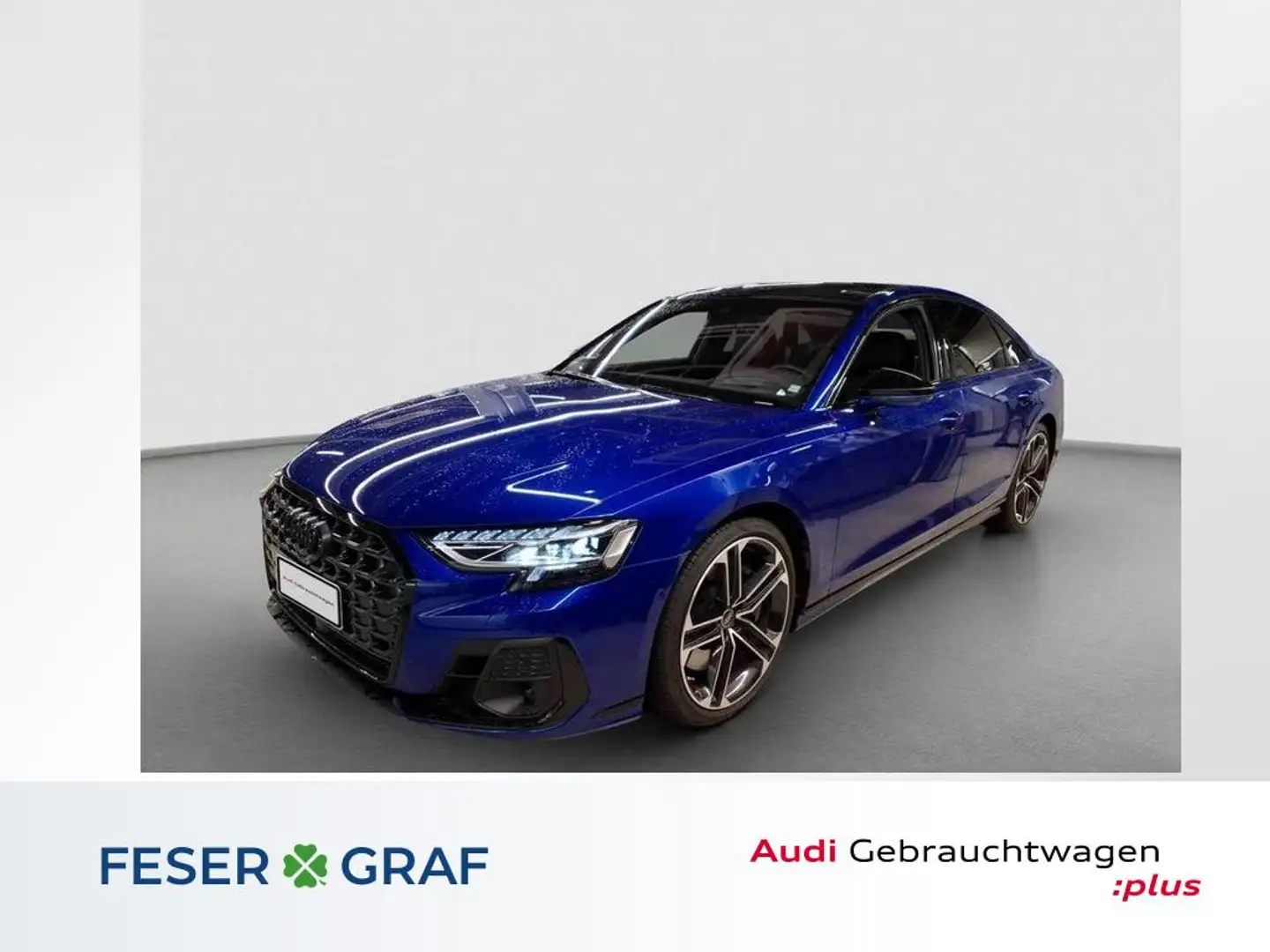Audi S8 4.0 TFSI qu Pano-B&O Adv.-Nachtsicht-AHK Nachtrada Blau - 1