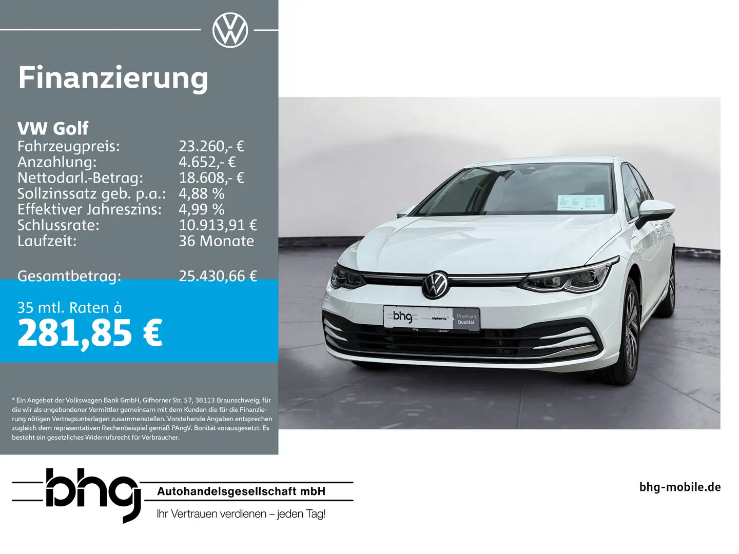 Volkswagen Golf Style eHybrid Kamera, Navi, LED Weiß - 1