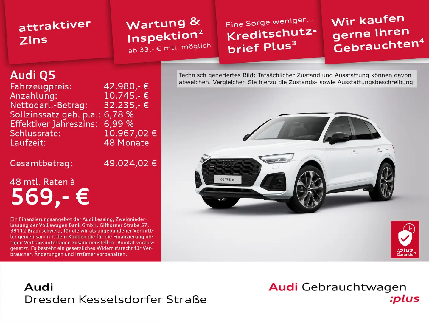 Audi Q5 TFSI e S line 50 e quattro 220(299) kW(PS) S Weiß - 1