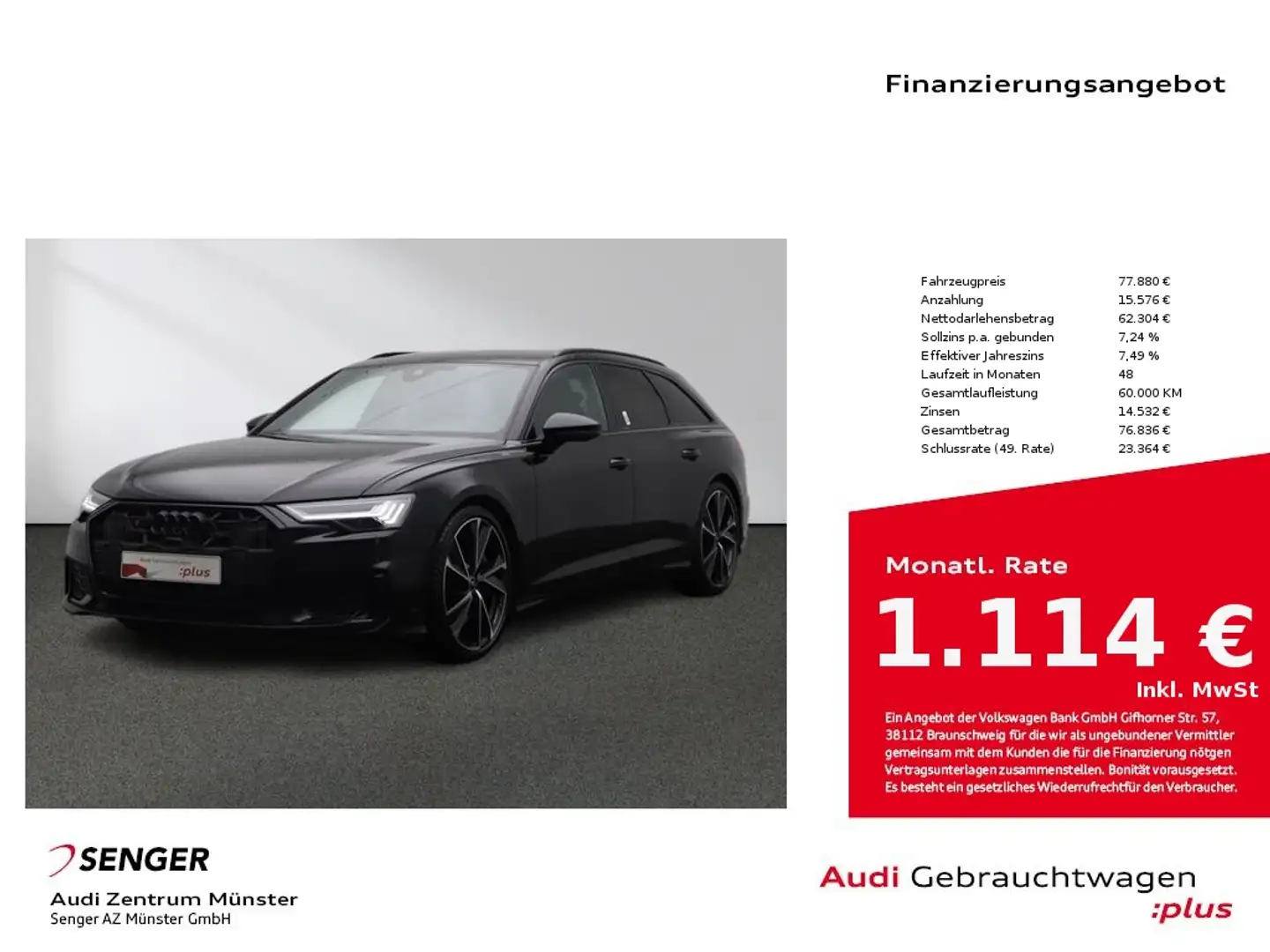 Audi S6 Avant 3.0 TDI quattro Matrix Pano B&O Leder Schwarz - 1