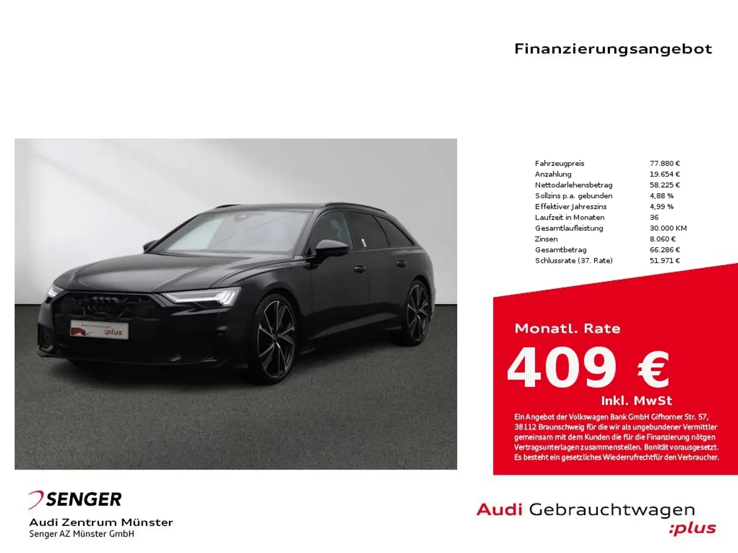 Audi S6 Avant 3.0 TDI quattro Matrix Pano B&O Leder Schwarz - 1