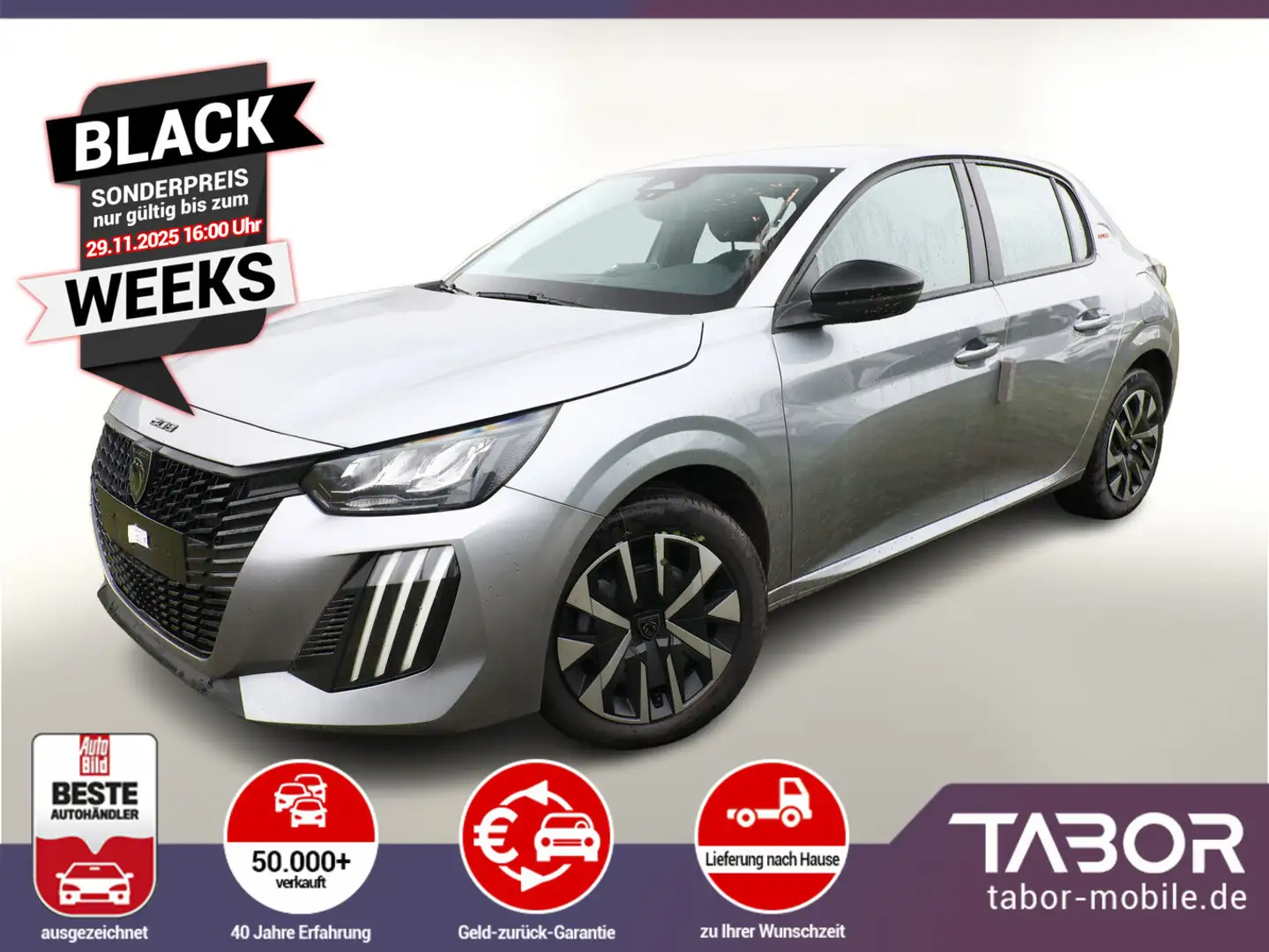 Peugeot 208 100 Style LED PDC Temp CarPlay/AndroidAuto Silber - 1