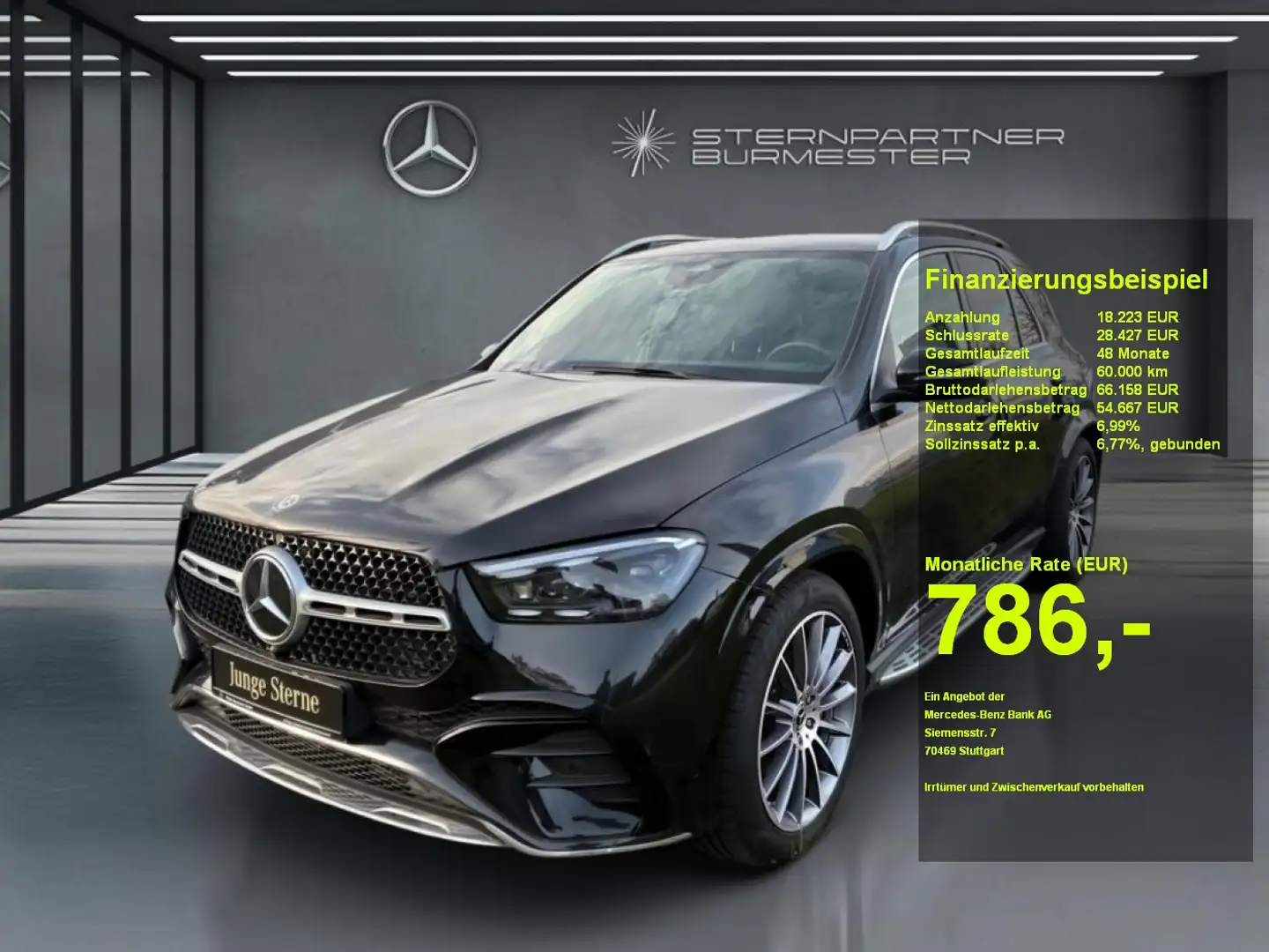 Mercedes-Benz GLE 300 d 4M AMG+Kamera+AHK+Distronic+Burmester Schwarz - 1