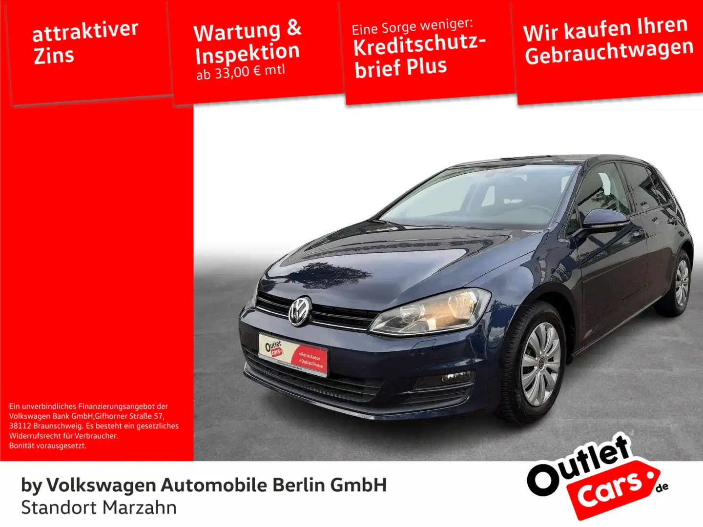 Volkswagen Golf VII 1.2 TSI Trendline BMT Radio SHZ PDC Azul - 1