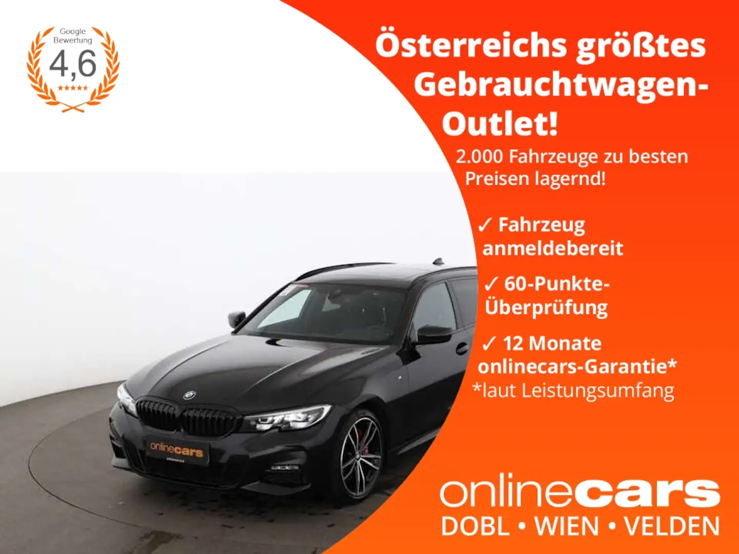 BMW 318 d Touring M-Sport Aut LED SKY NAV LEDER ASSIST Noir - 1