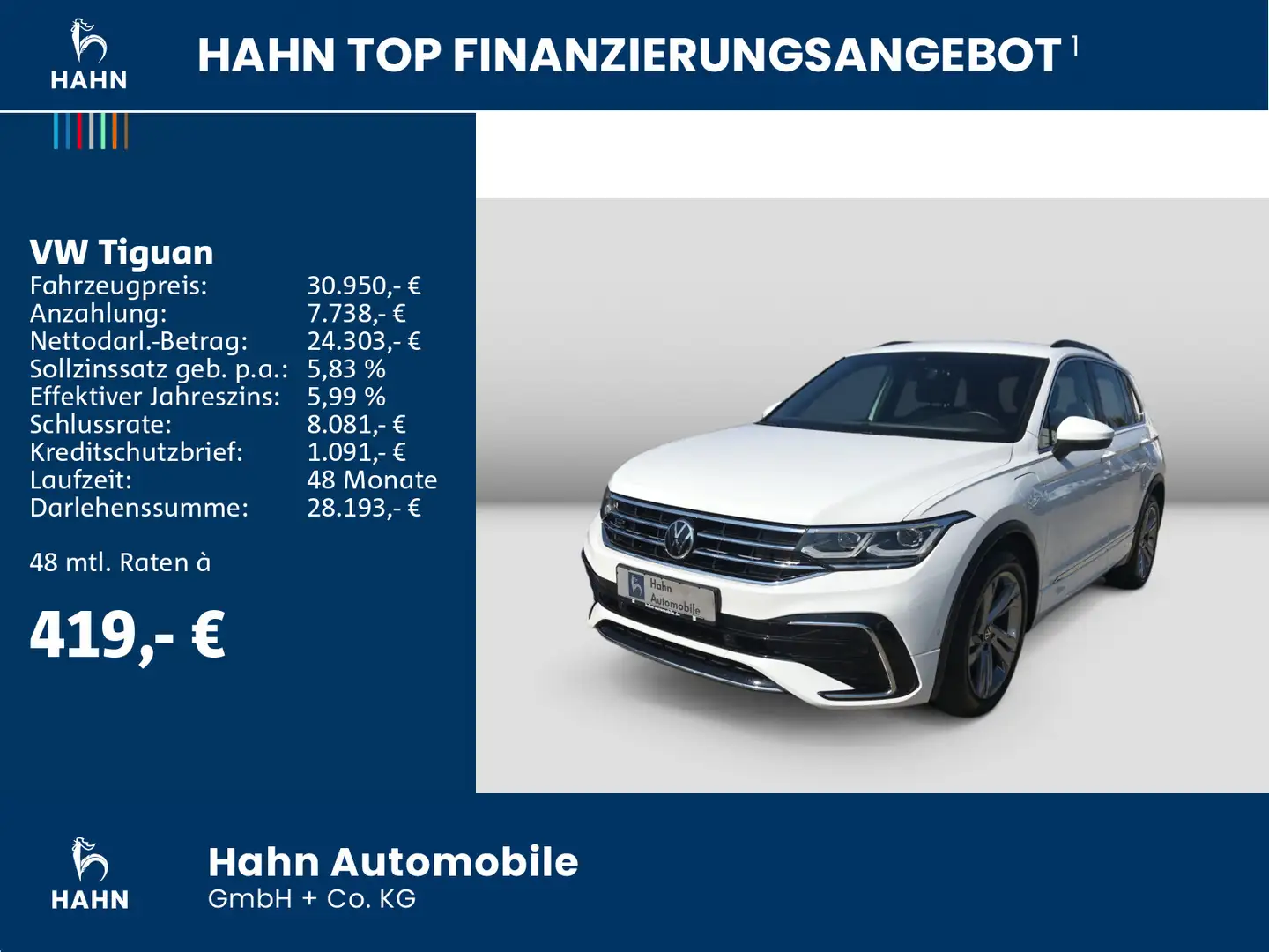 Volkswagen Tiguan 1.4eTSI DSG eHybrid R-Line AHK Cam IQ.Lig Weiß - 2