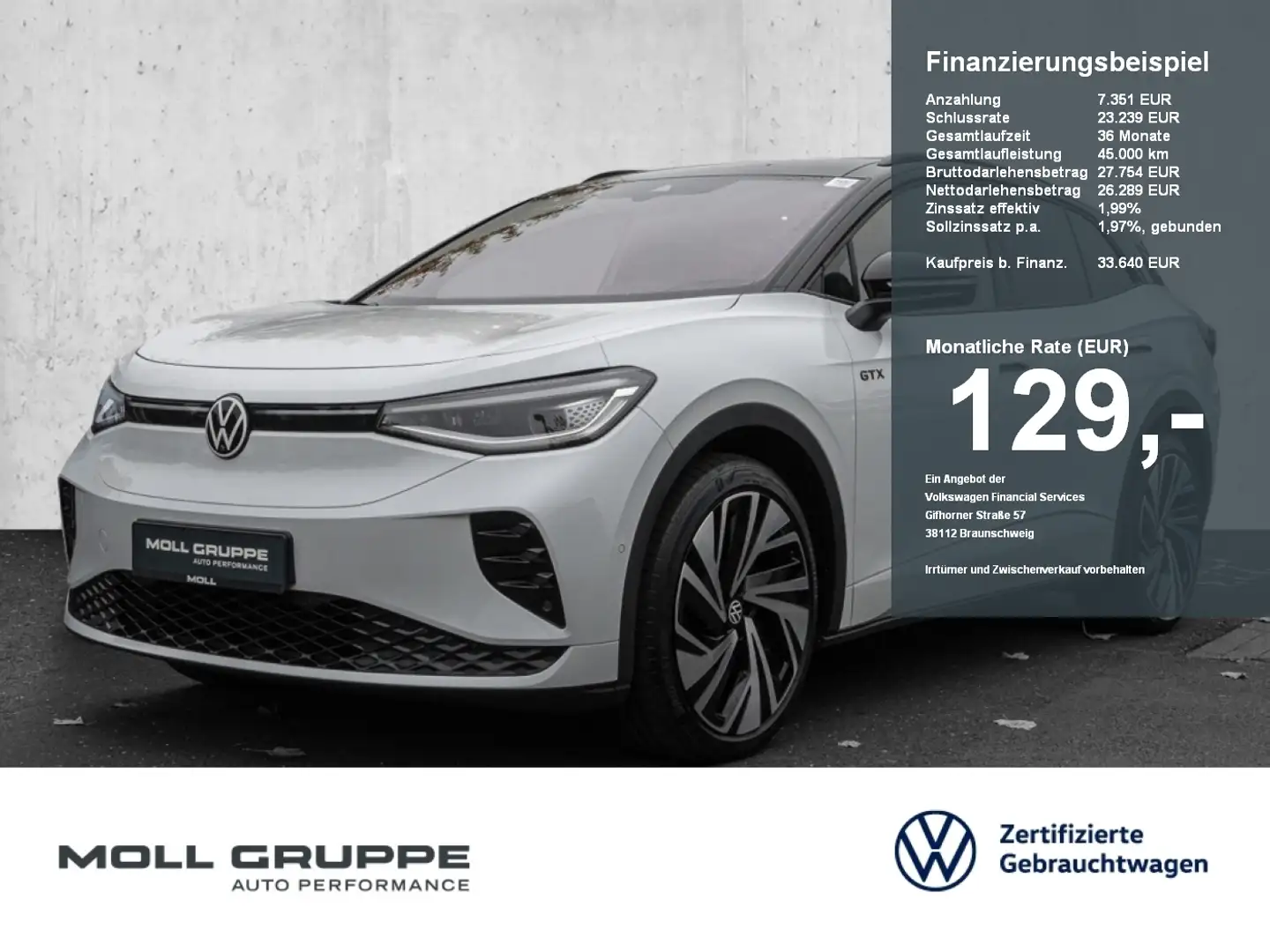 Volkswagen ID.4 GTX 4Motion 360 ACC AHK AKUSTIKGLAS AUT HUD Noir - 1