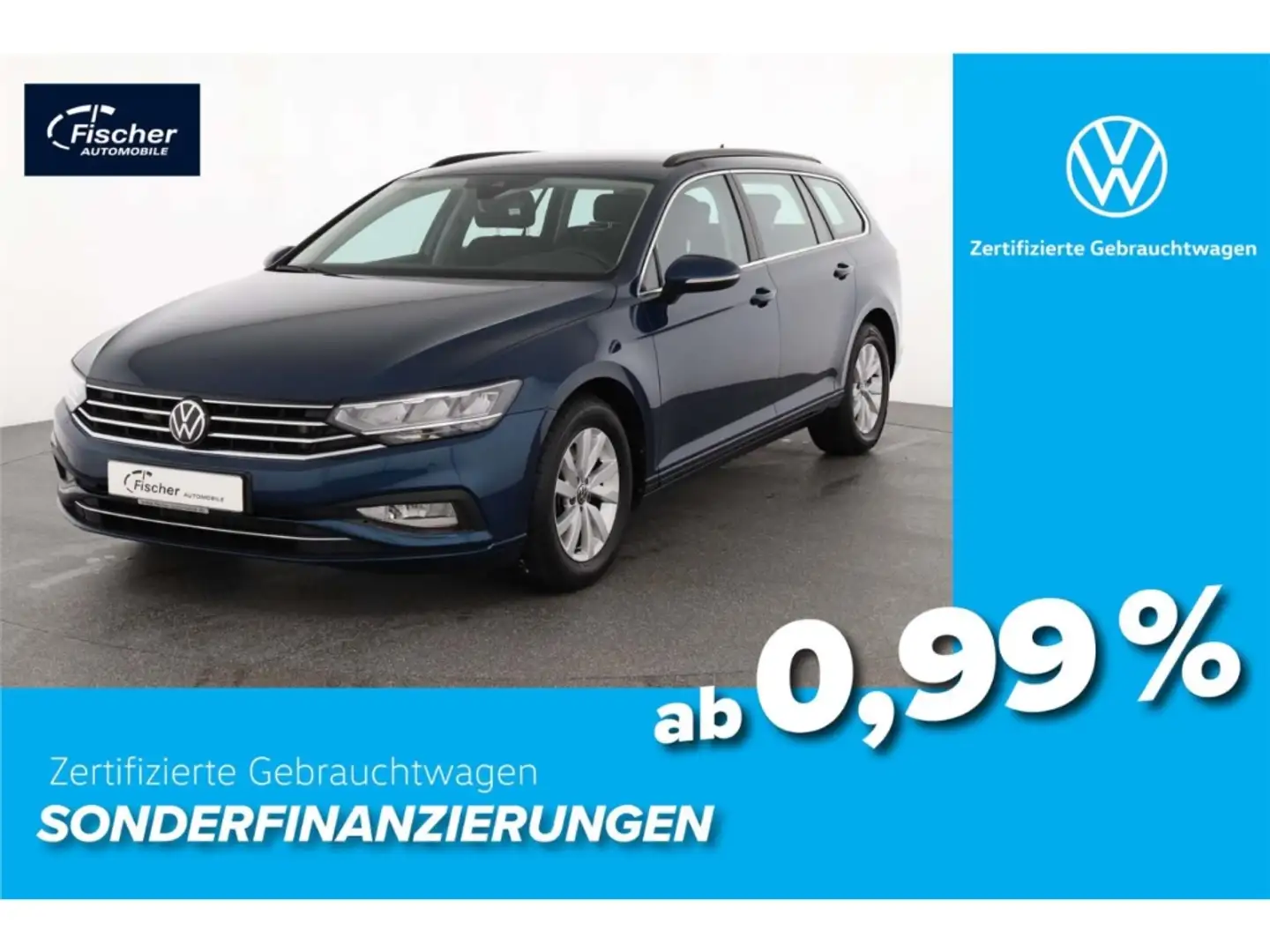 Volkswagen Passat Variant 2.0 TDI Business DSG AHK/LED/NAV Blau - 1