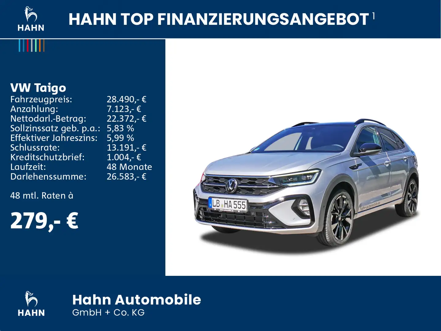 Volkswagen Taigo R-Line 1,5 l TSI OPF 150 PS DSG AHK inkl. Silber - 2