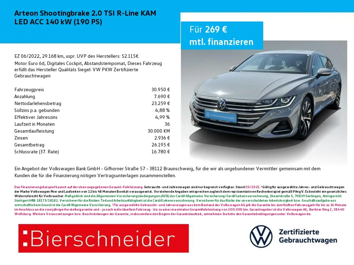 Volkswagen Arteon Shootingbrake 2.0 TSI R-Line KAM LED ACC Gris - 1