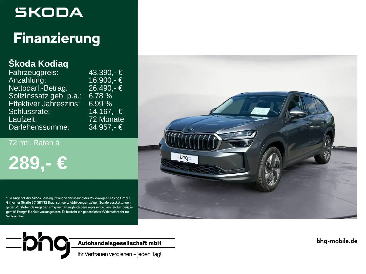 Skoda Kodiaq 2.0 TDI Selection DSG 4x4 MATRIX HUD KAME Grau - 1