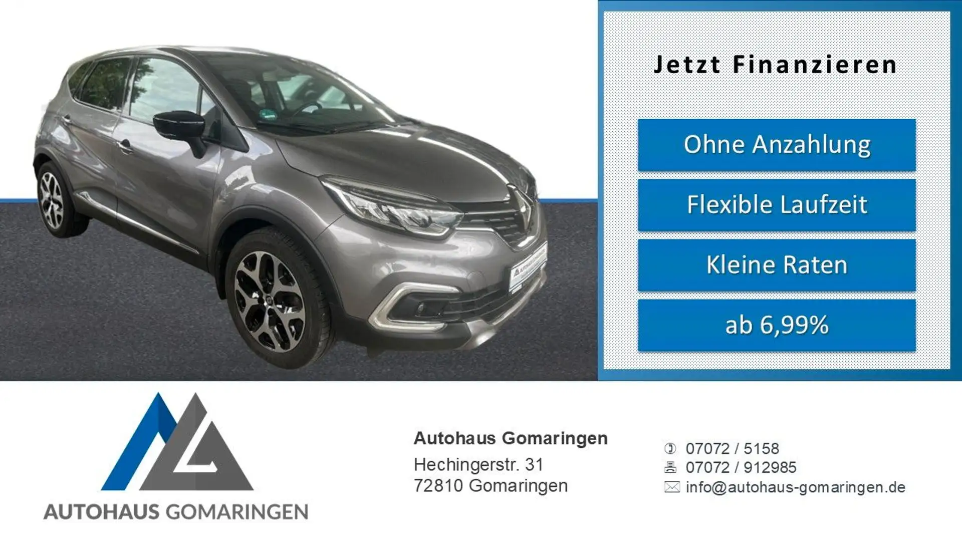 Renault Captur Intens*1.Hand*AHK*Navi*SHZ*Kamera*8-f. BR Grau - 1