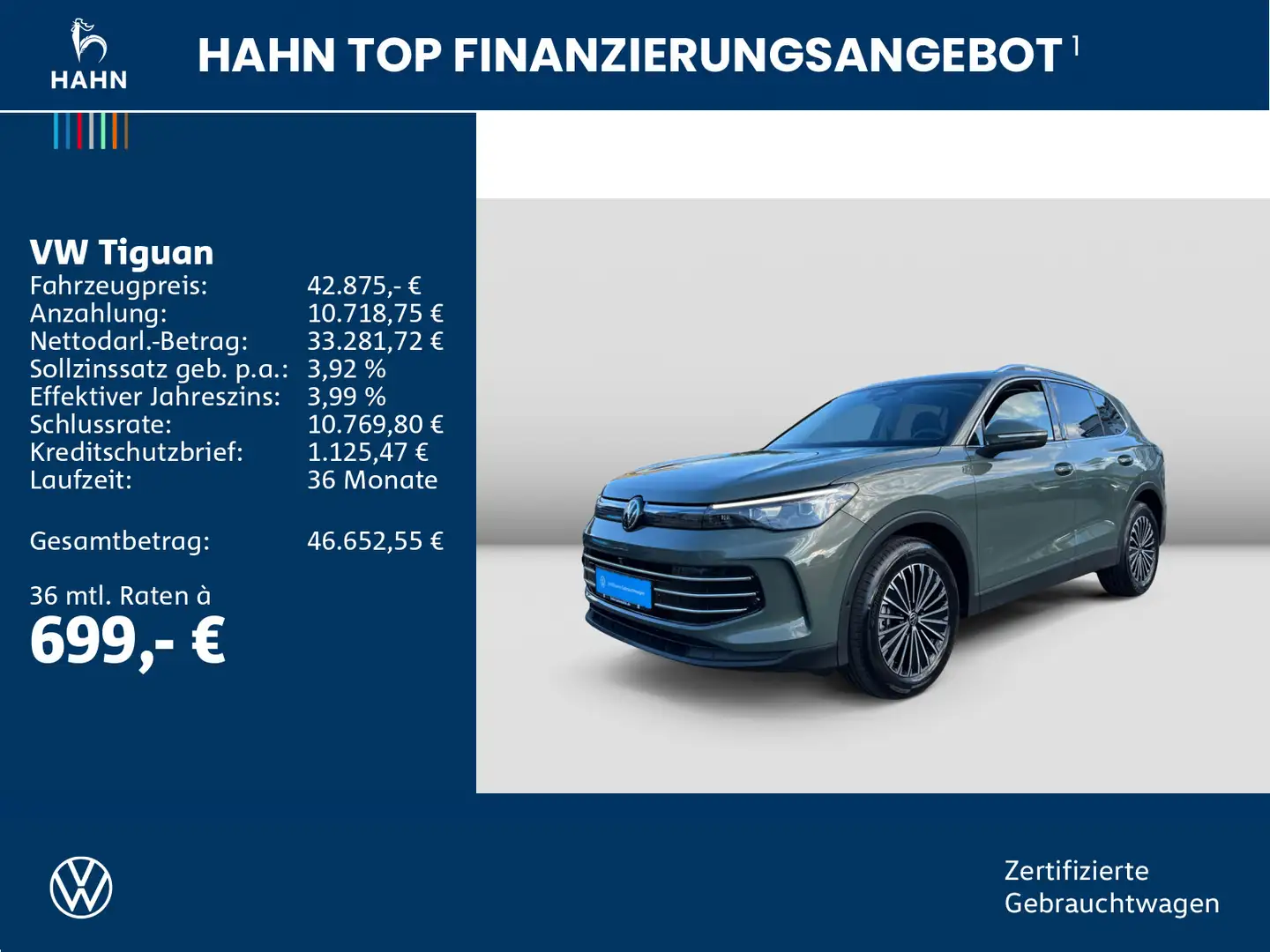 Volkswagen Tiguan 2.0TDI DSG Elegance 360° AHK LED+ Pano Grün - 2
