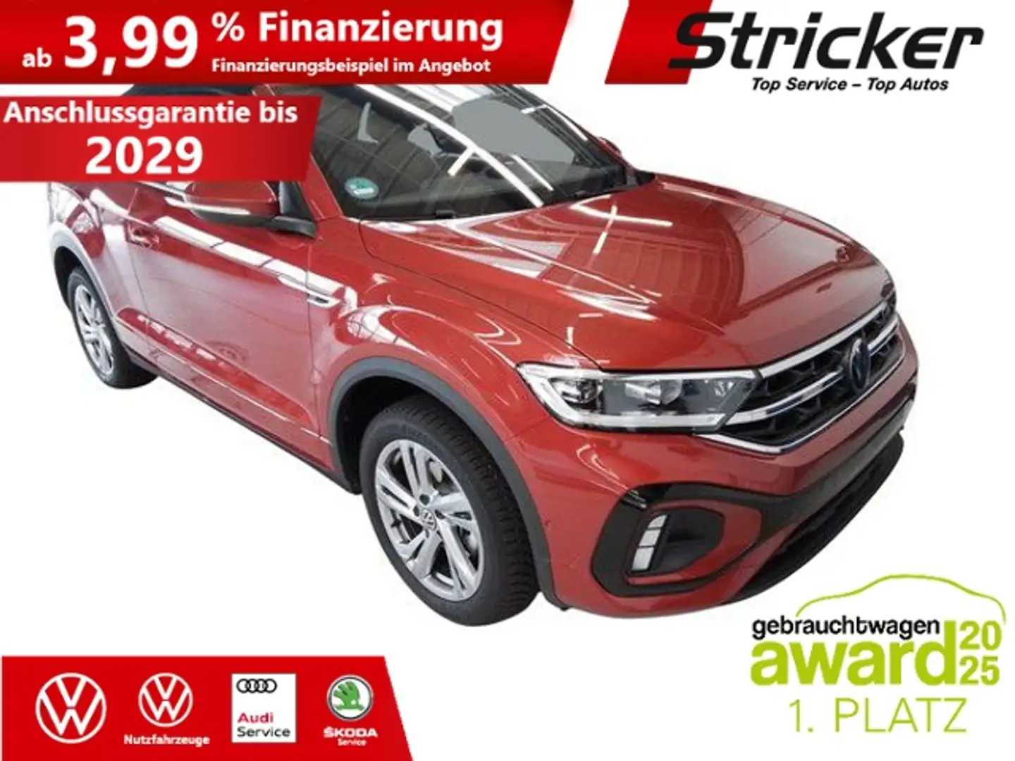 Volkswagen T-Roc Cabriolet R-Line 1.5TSI 299,-ohne Anzahlung Navi Rot - 2