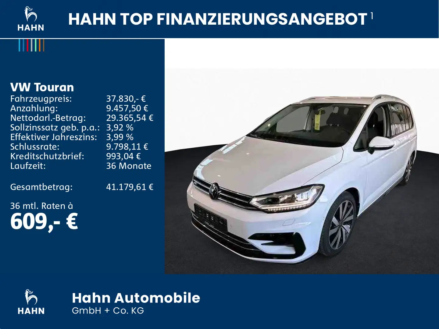 Volkswagen Touran 2.0TDI DSG Move LED Nav ACC Sitzh APP CAM Weiß - 2