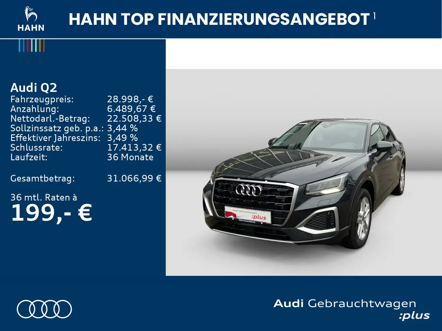 Audi Q2 Advanced 35TDI S-Trc Virtual LED AHK Sonos Si Grau - 2