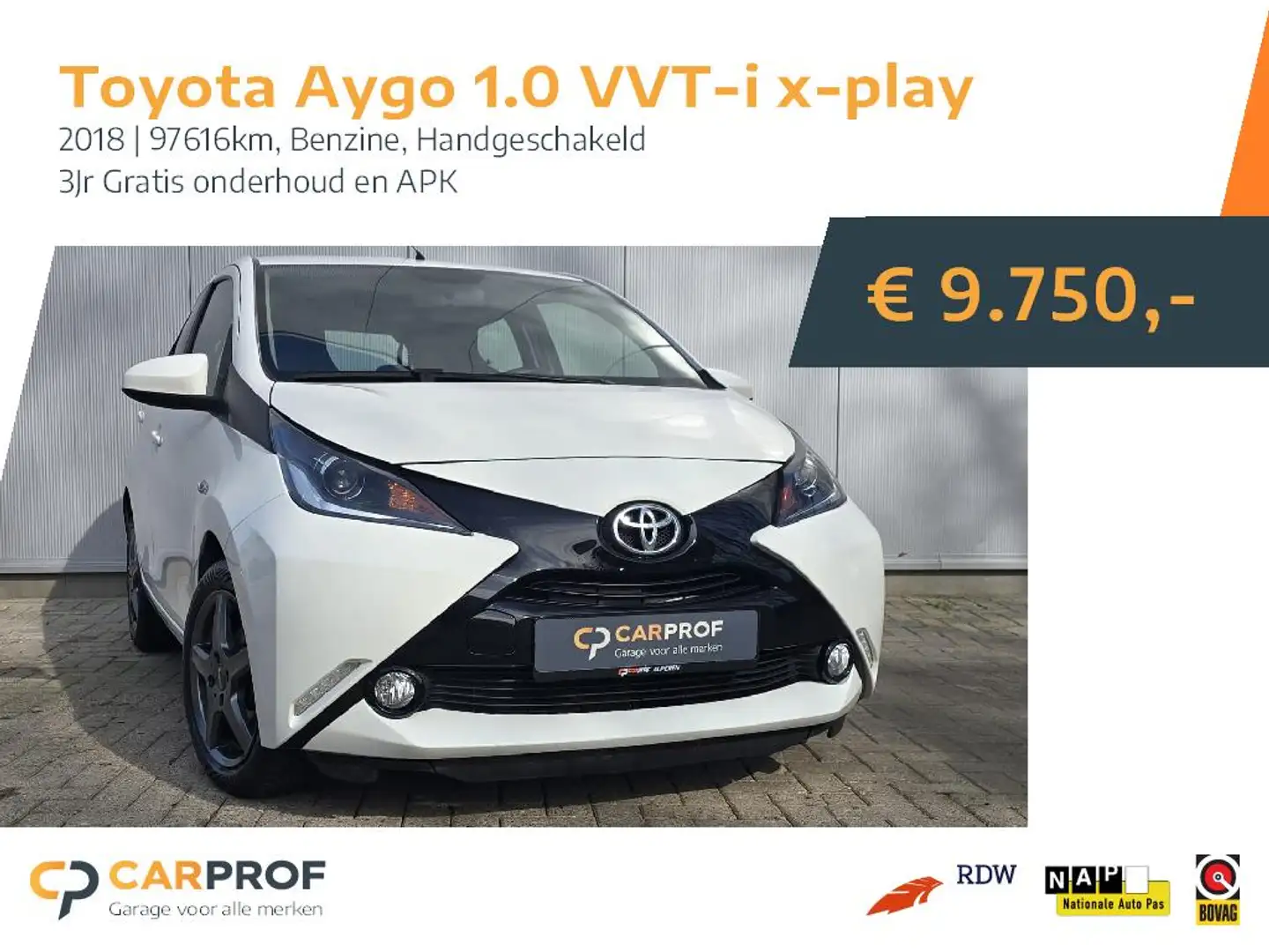 Toyota Aygo 1.0 VVT-i x-play Wit - 1