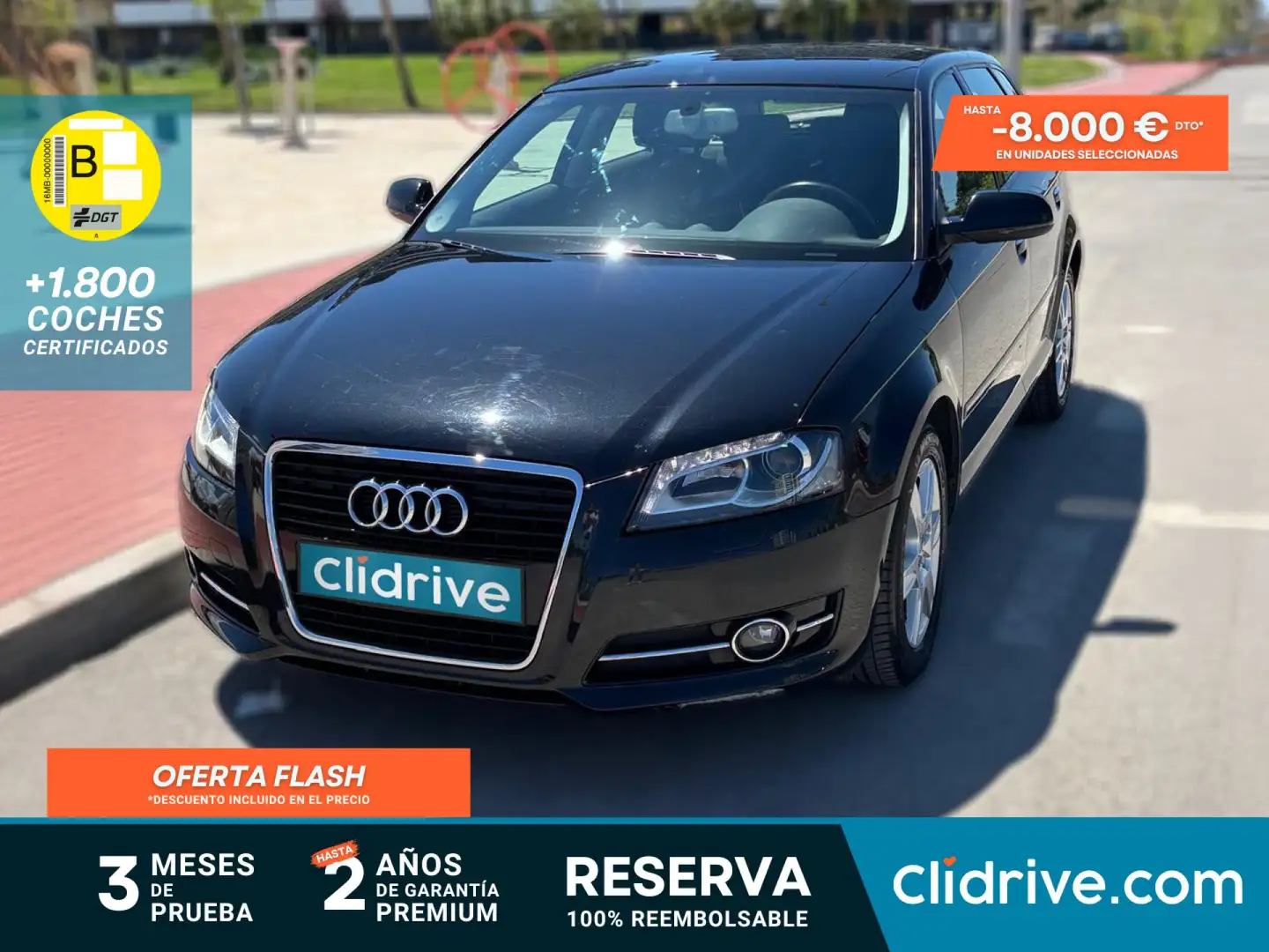 Audi A3 Sportback 2.0TDI Attraction Negro - 1