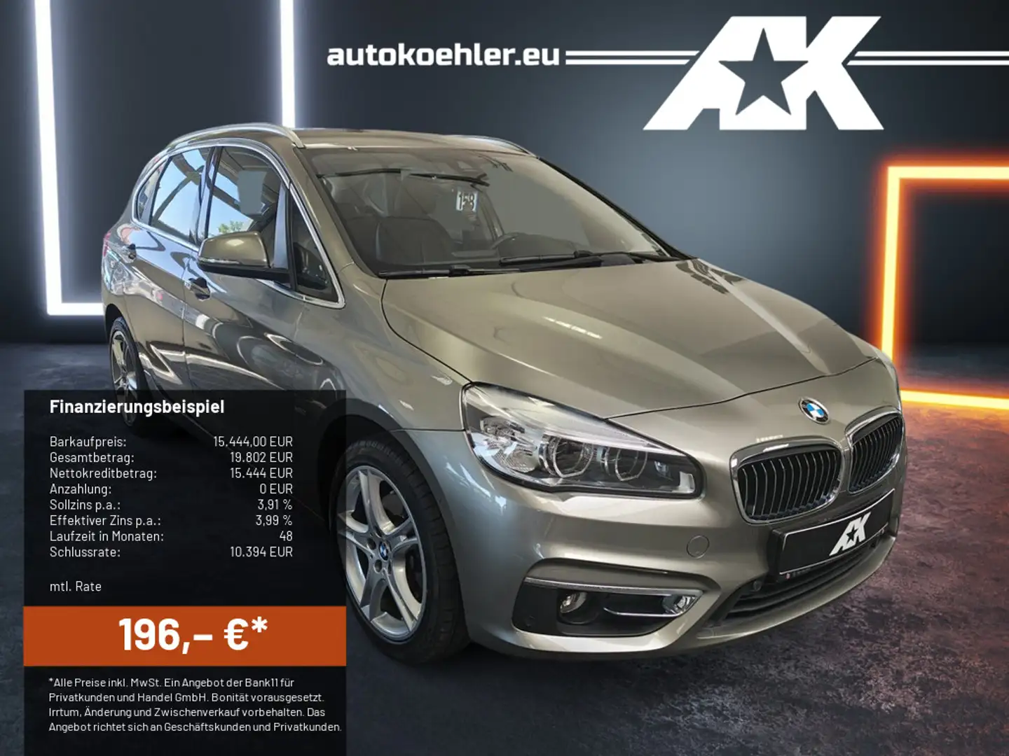 BMW 218 i LUXURY LINE LED NAVI LEDER Kamera 17" Silber - 1