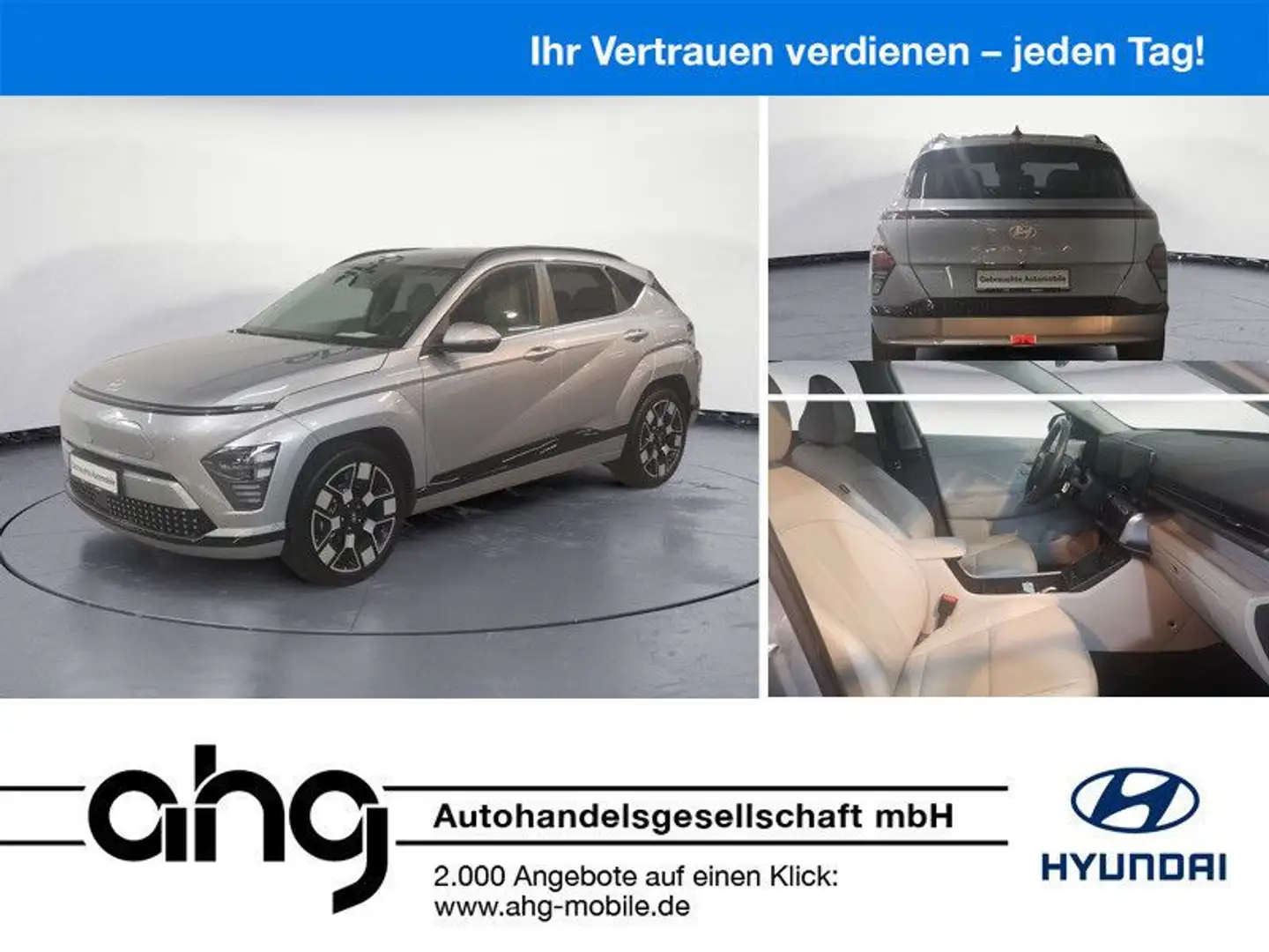 Hyundai KONA Elektro Tempom.aktiv Bluetooth PDC Klima Silber - 1