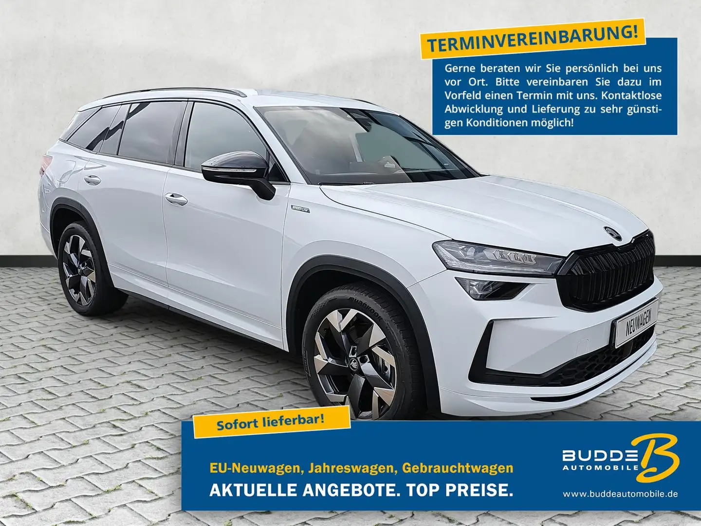 Skoda Kodiaq 2.0 TDI DSG 4x4 Sportline 5Si. ACC Canton Biały - 1