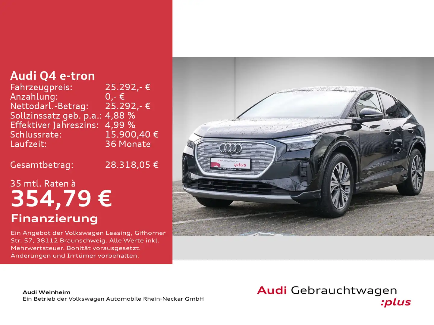 Audi Q4 e-tron Sportback 35 S-Line innen LED uvm Schwarz - 2