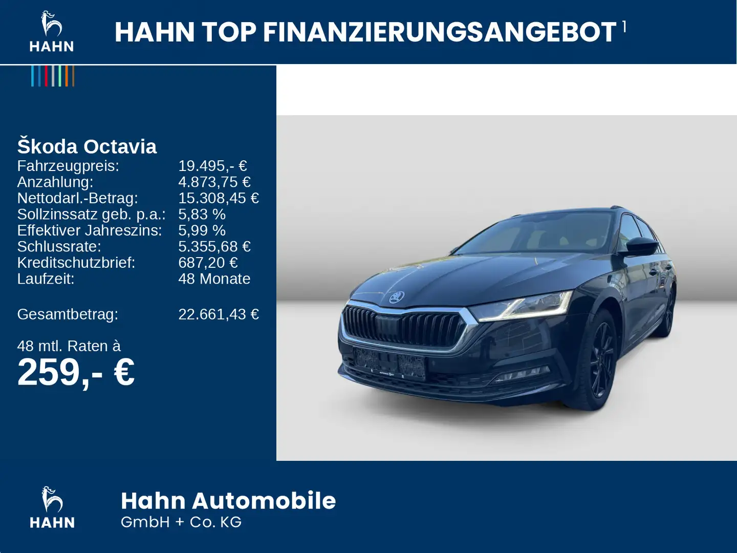 Skoda Octavia Combi Clever 2.0TDI DSG AHK CAM LED Navi Schwarz - 2