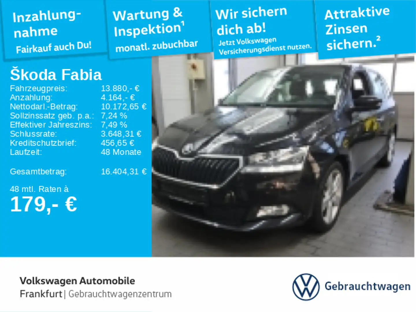 Skoda Fabia Combi 1.0 TSI Active Klima Schwarz - 1