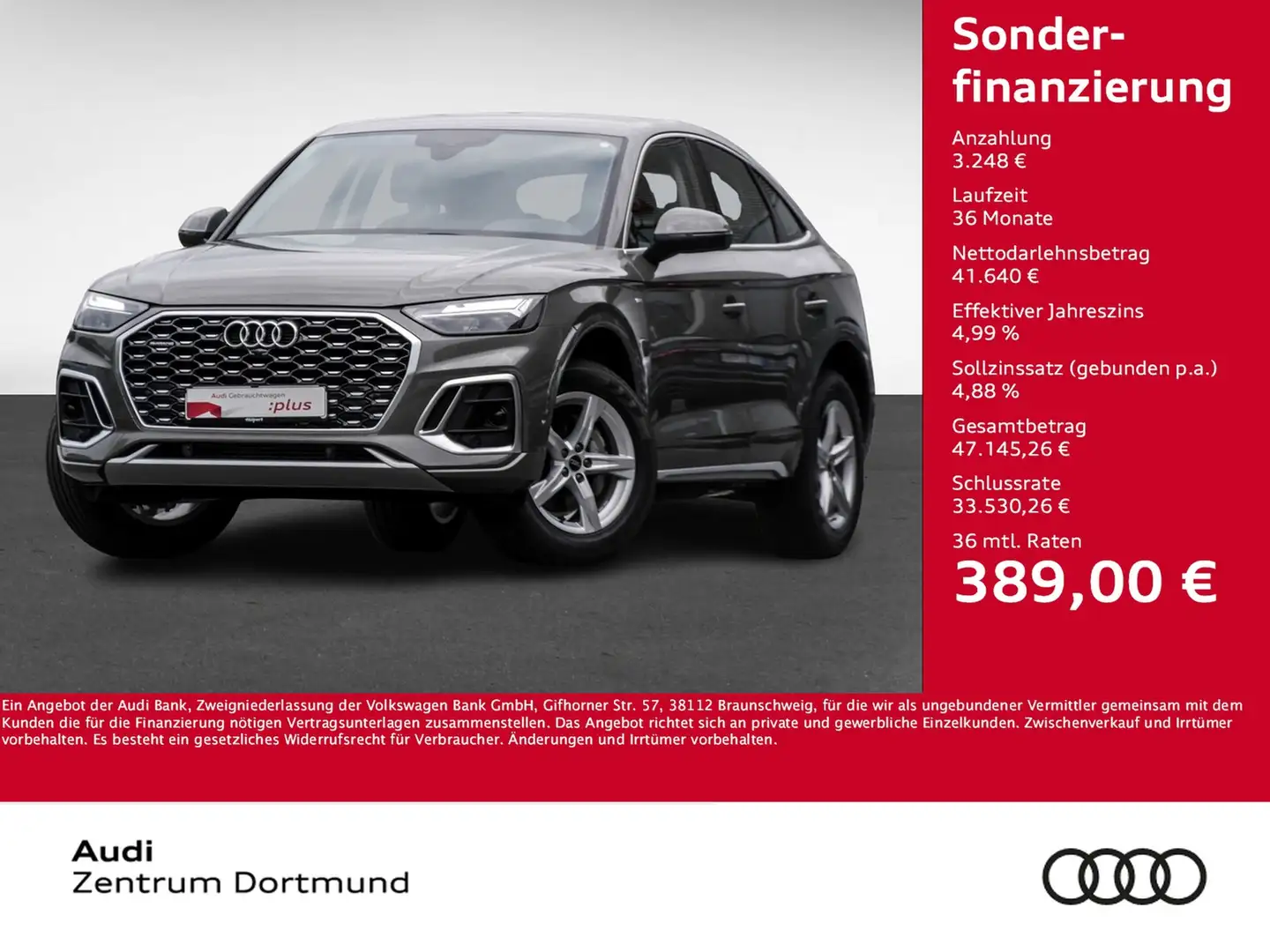 Audi Q5 Sportback 40 quattro S LINE NAVI KAMERA LM18 Gris - 1