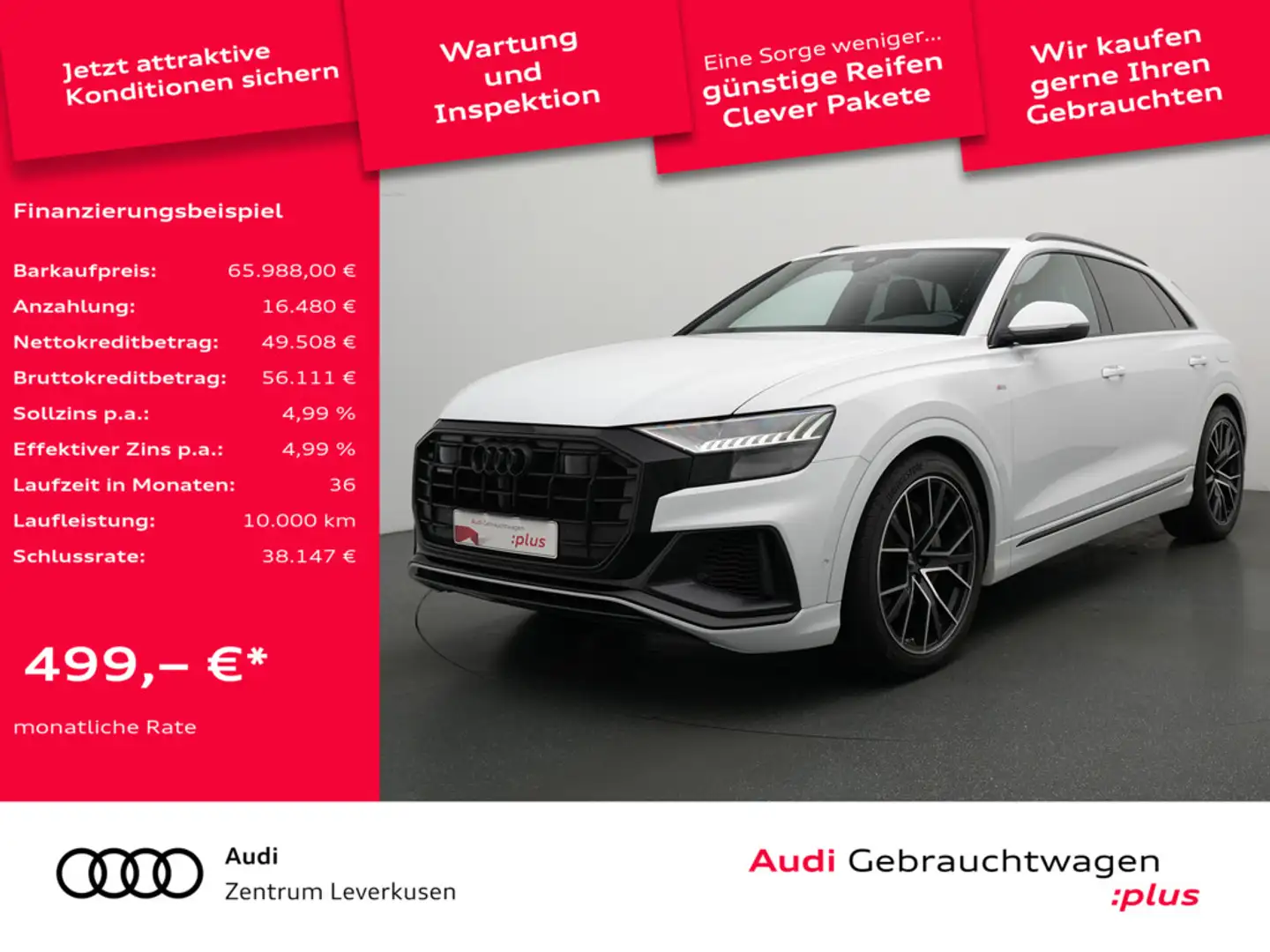 Audi Q8 e MATRIX RAUTE LUFT LEDER B&O ACC MEMORY N Weiß - 1