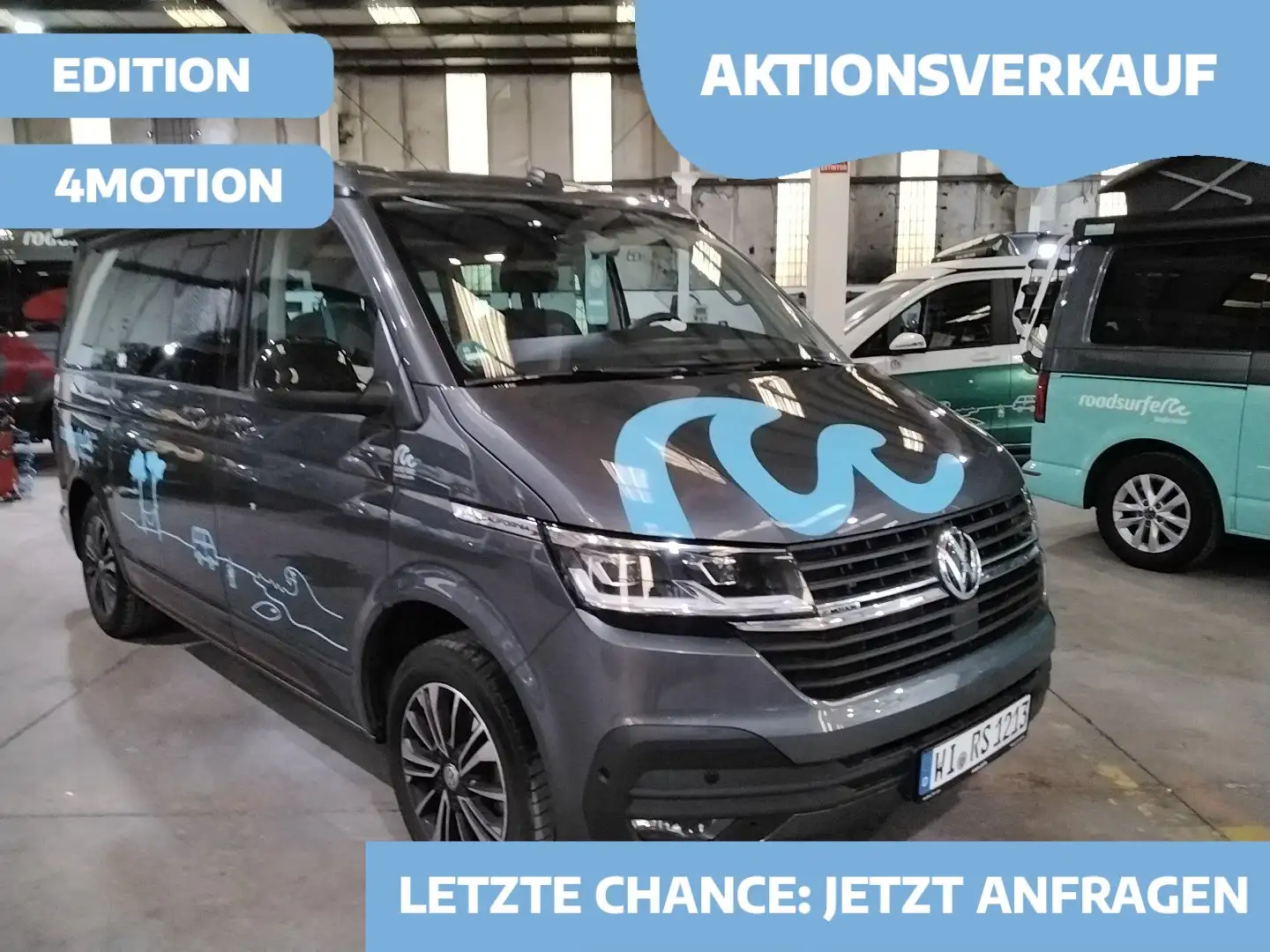 Volkswagen T6.1 California Beach EDITION 4Motion, Markise, Aufst.D, Sthz Grau - 1