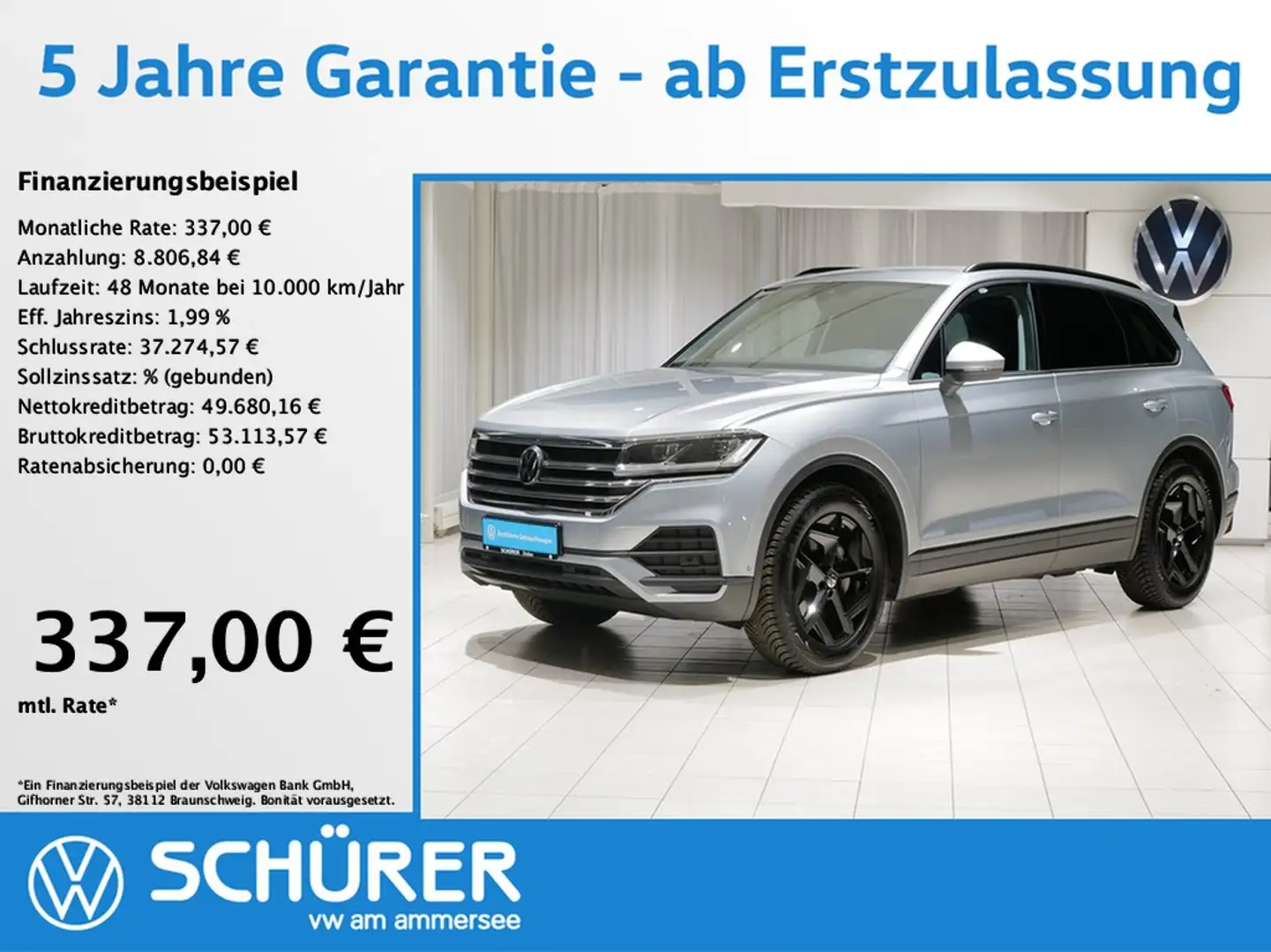 Volkswagen Touareg 3.0TDI 4Motion Facelift AHK Luft Keyless RKAM ACC Серебристый - 1