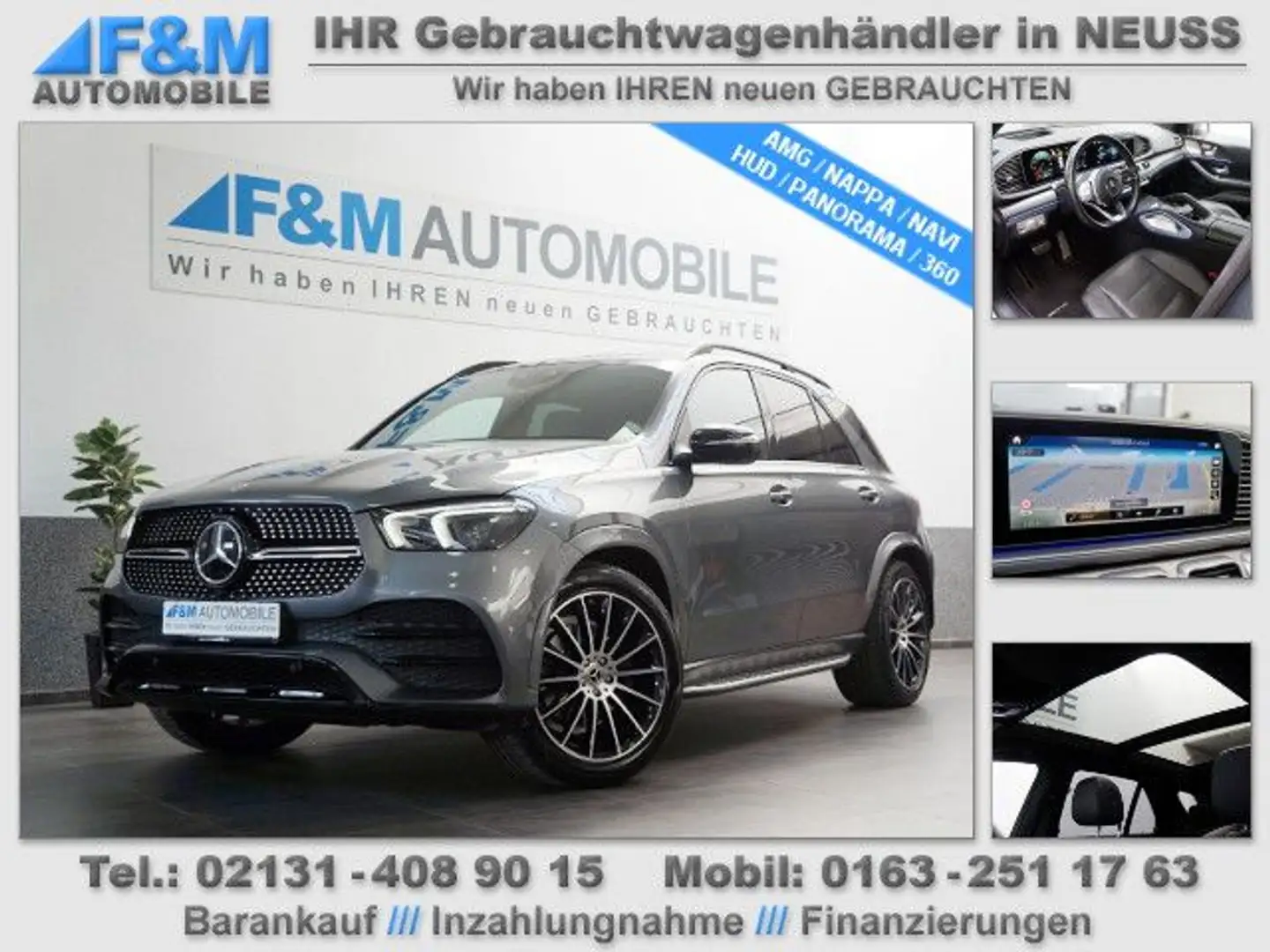 Mercedes-Benz GLE 400 d 4MATIC AMG Pano Leder Junge Sterne Gar Grau - 1