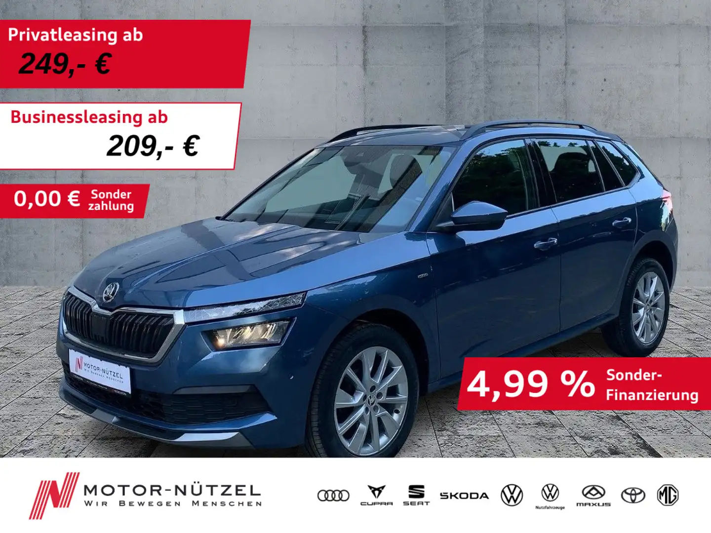 Skoda Kamiq 1.5 TSI CLEVER 5JG+LED+APP+DAB+GRA+SHZ+MFL Blau - 1