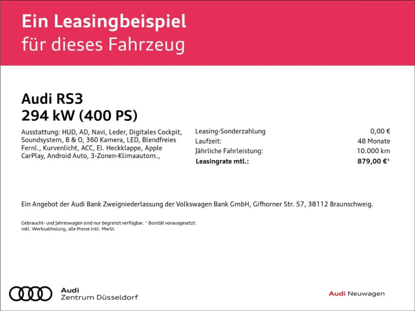 Audi RS3 LIMOUSINE RS DESIGNPAKET PLUS 1-2-4-5-3 Negru - 2
