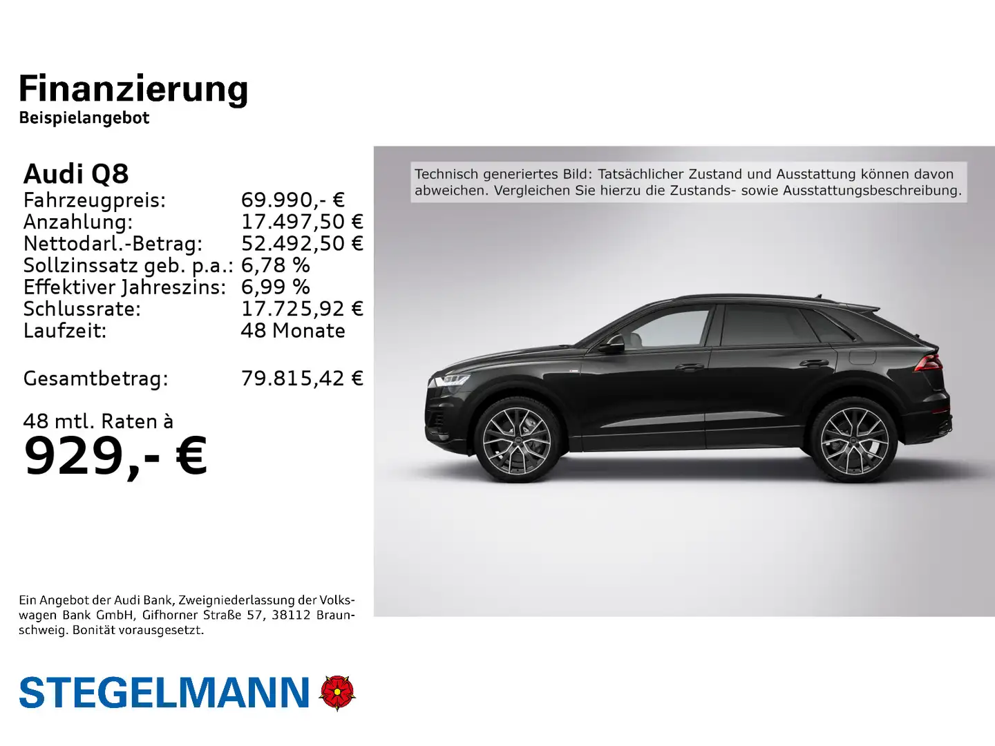 Audi Q8 55 TFSIe qu. Tiptr. S-Line *AHK*Pano*Matrix-L Schwarz - 2