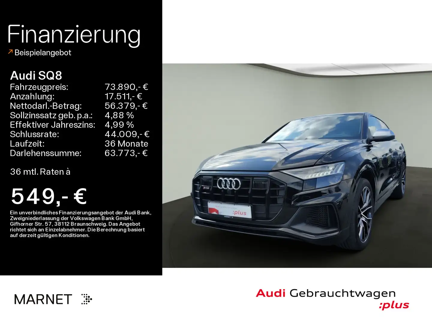 Audi SQ8 4.0 TFSI quattro*Navi*Matrix*HUD*B&O*PDC*Pan Schwarz - 1