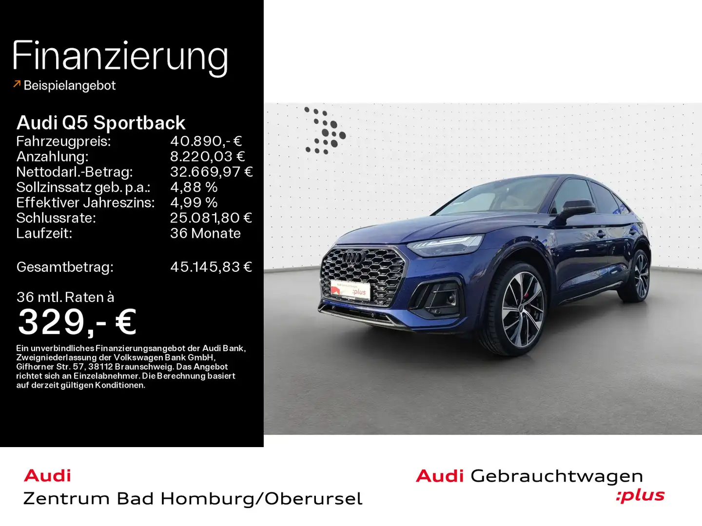 Audi Q5 50 TFSI e S line quattro*Stadt/Tour Blau - 1