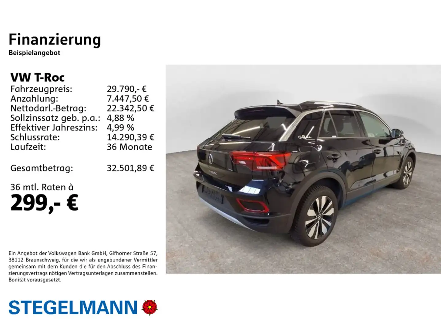 Volkswagen T-Roc 2.0 TDI DSG Goal *AHK*Kamera*Navi*LED* Schwarz - 2