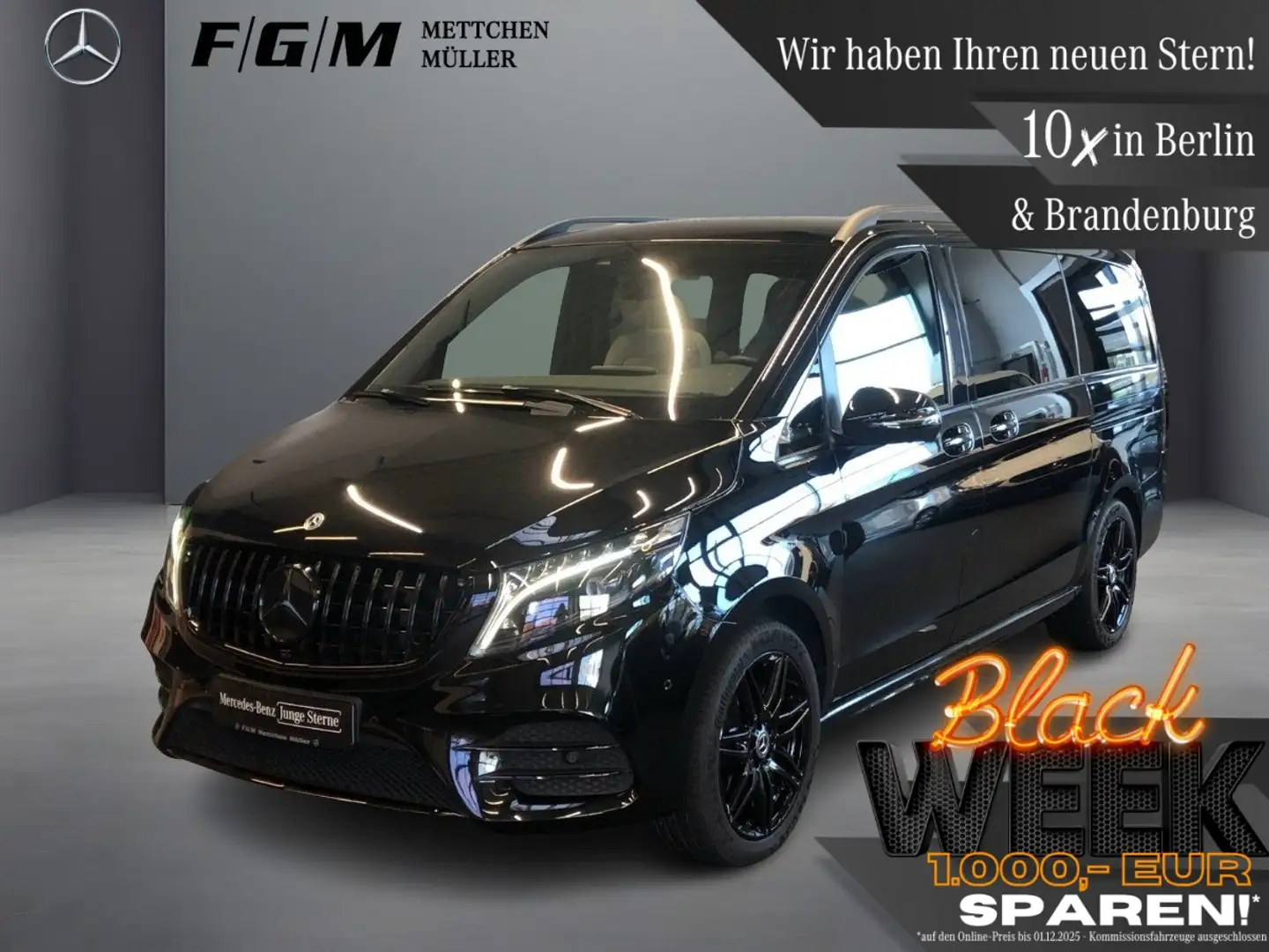 Mercedes-Benz V 300 d Exklusive 4M lang Burm|S-Dach|Sitzklima Schwarz - 1