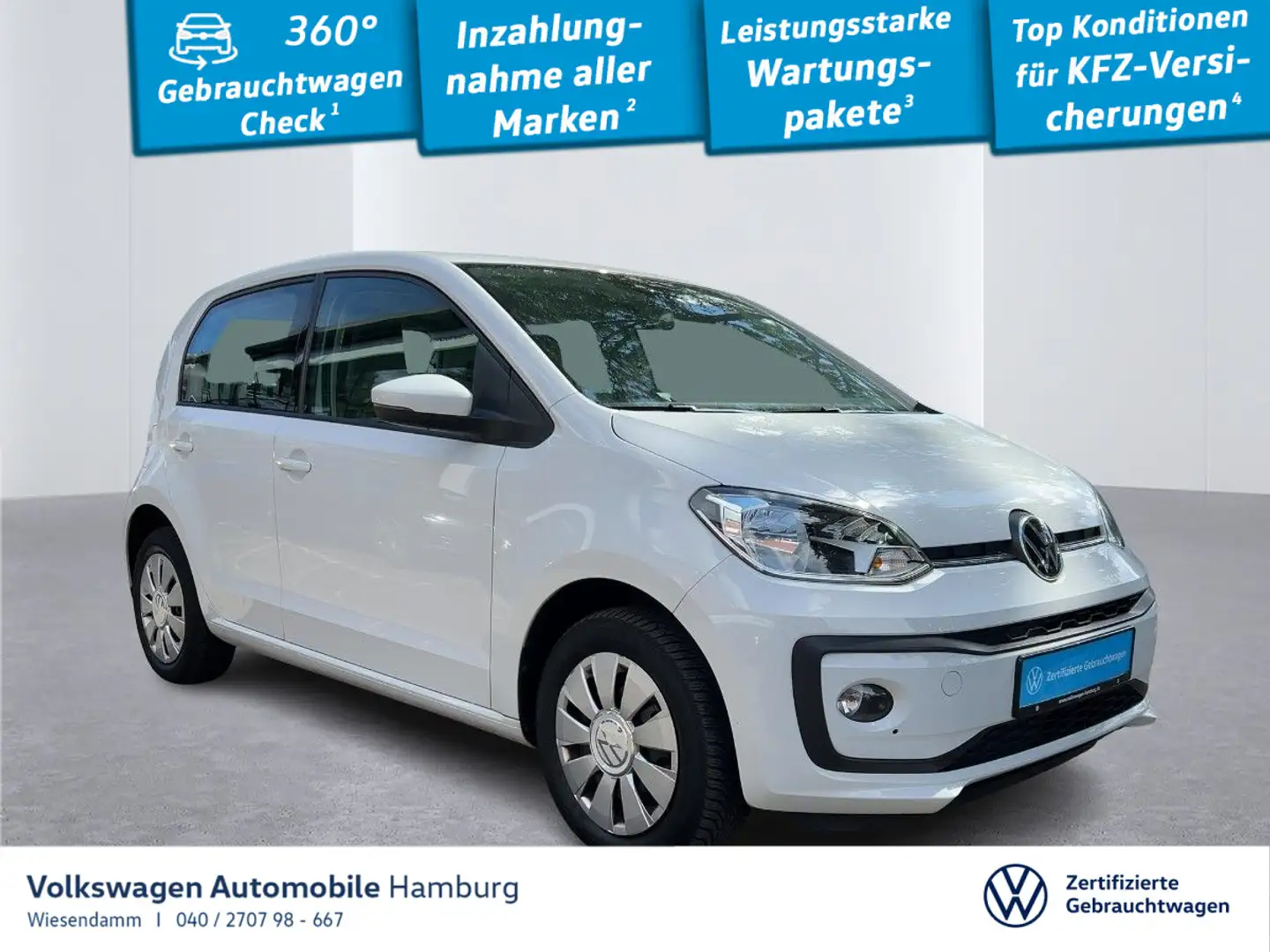 Volkswagen up! 1.0 5-Gang KAMERA/SITZHZG./ Weiß - 1