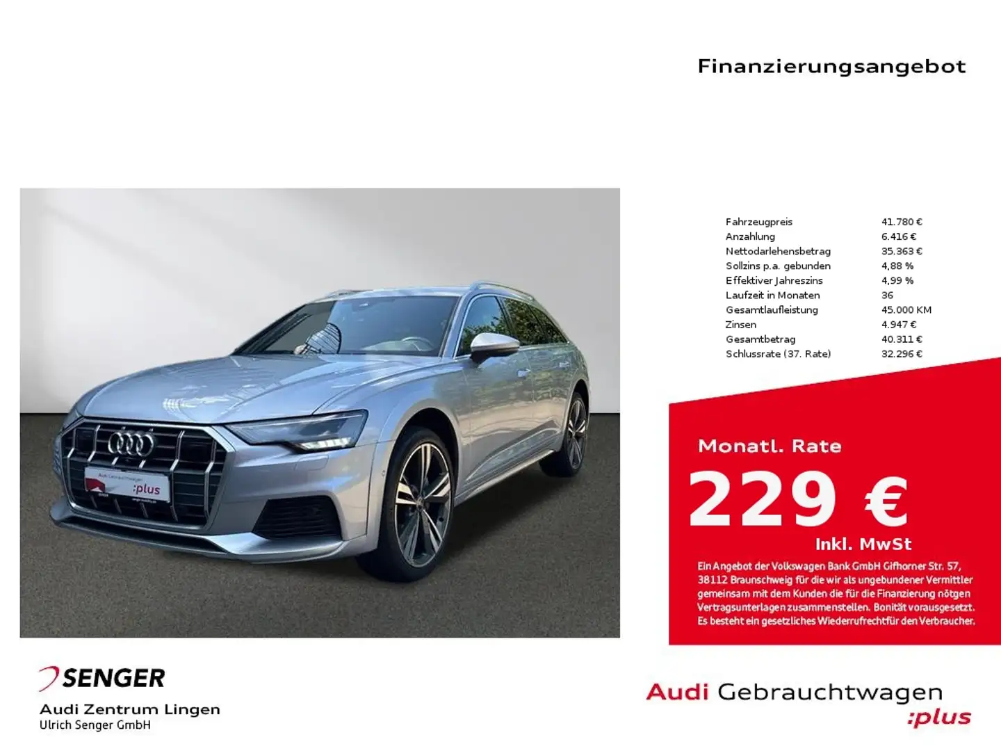 Audi A6 allroad quattro 40 TDI Sitzhzg. MMI LED AHK Silber - 1
