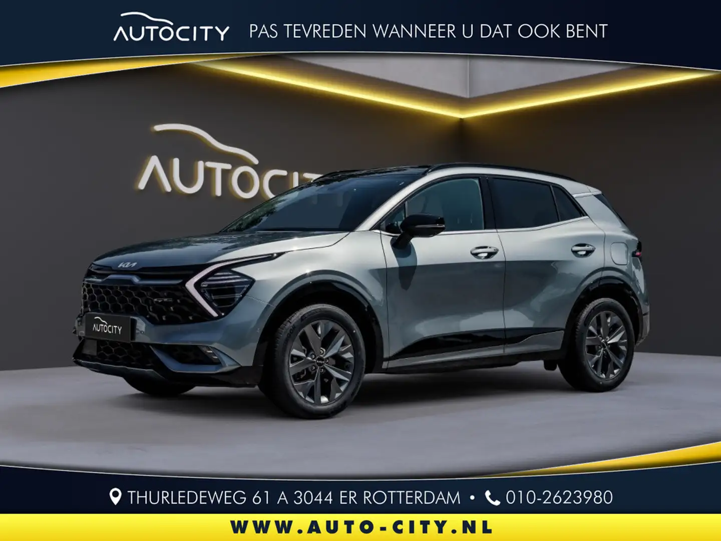 Kia Sportage 1.6 T Hybrid 230 pk GT-Plusline Pano l Leder l 360 Grijs - 1