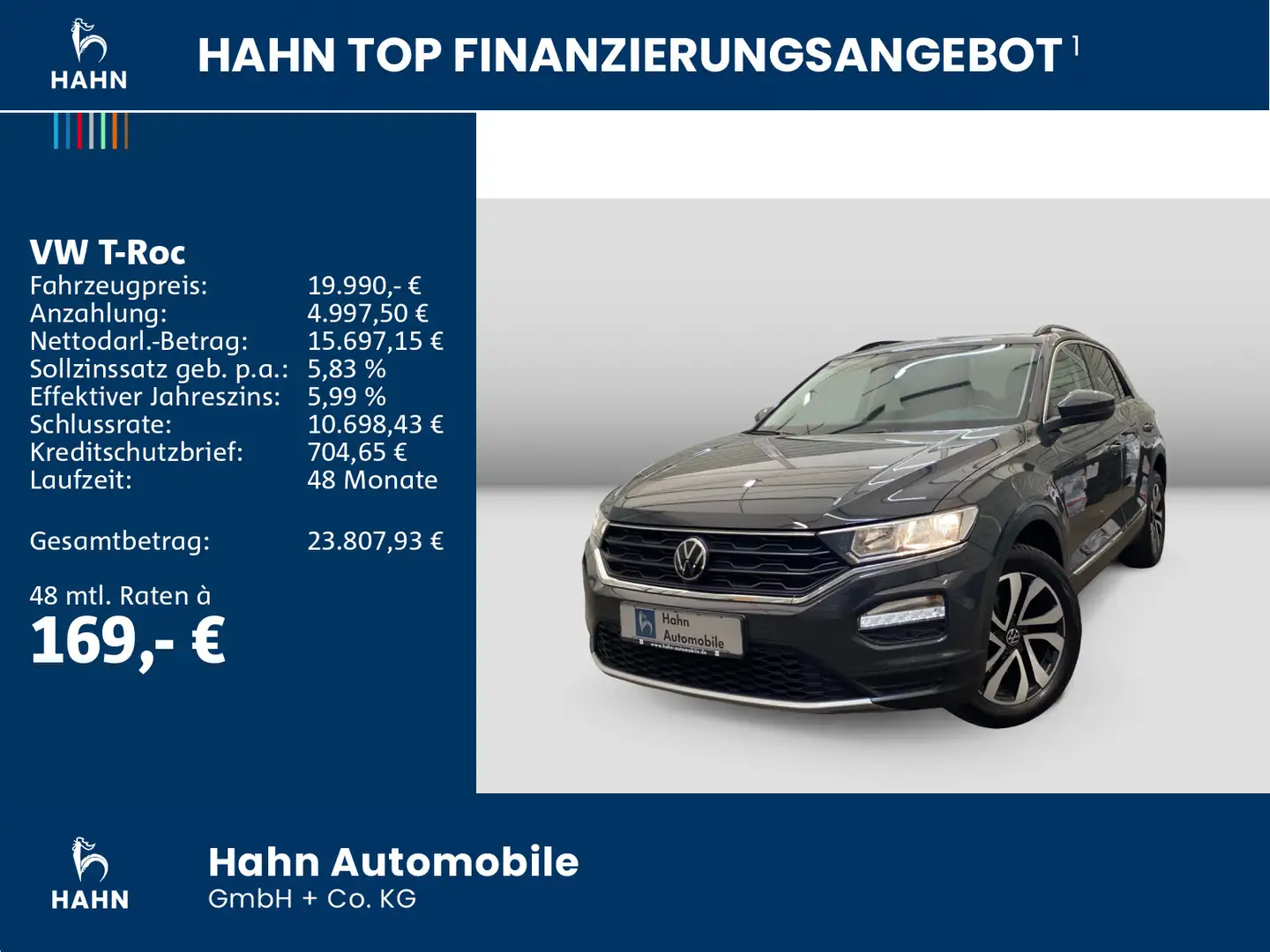 Volkswagen T-Roc 2.0 TDI Style AHK PanoDach ACC APP-Connect Grau - 2