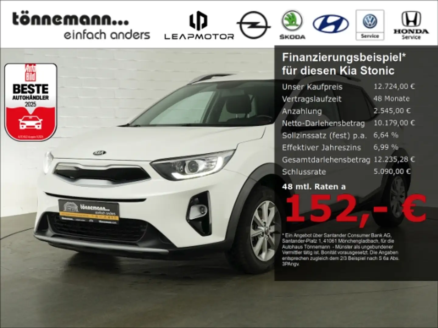 Kia Stonic VISION+NAVI+RÜCKFAHRKAMERA+SITZ-/LENKRADHEIZUNG+PA Weiß - 1