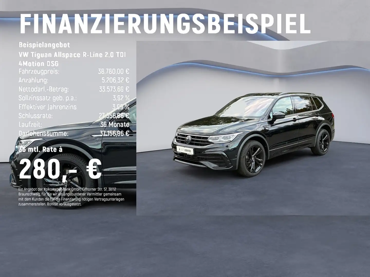 Volkswagen Tiguan Allspace R-Line 2.0 TDI 4Motion DSG AHK+MATRIX-LED+ACC Schwarz - 2