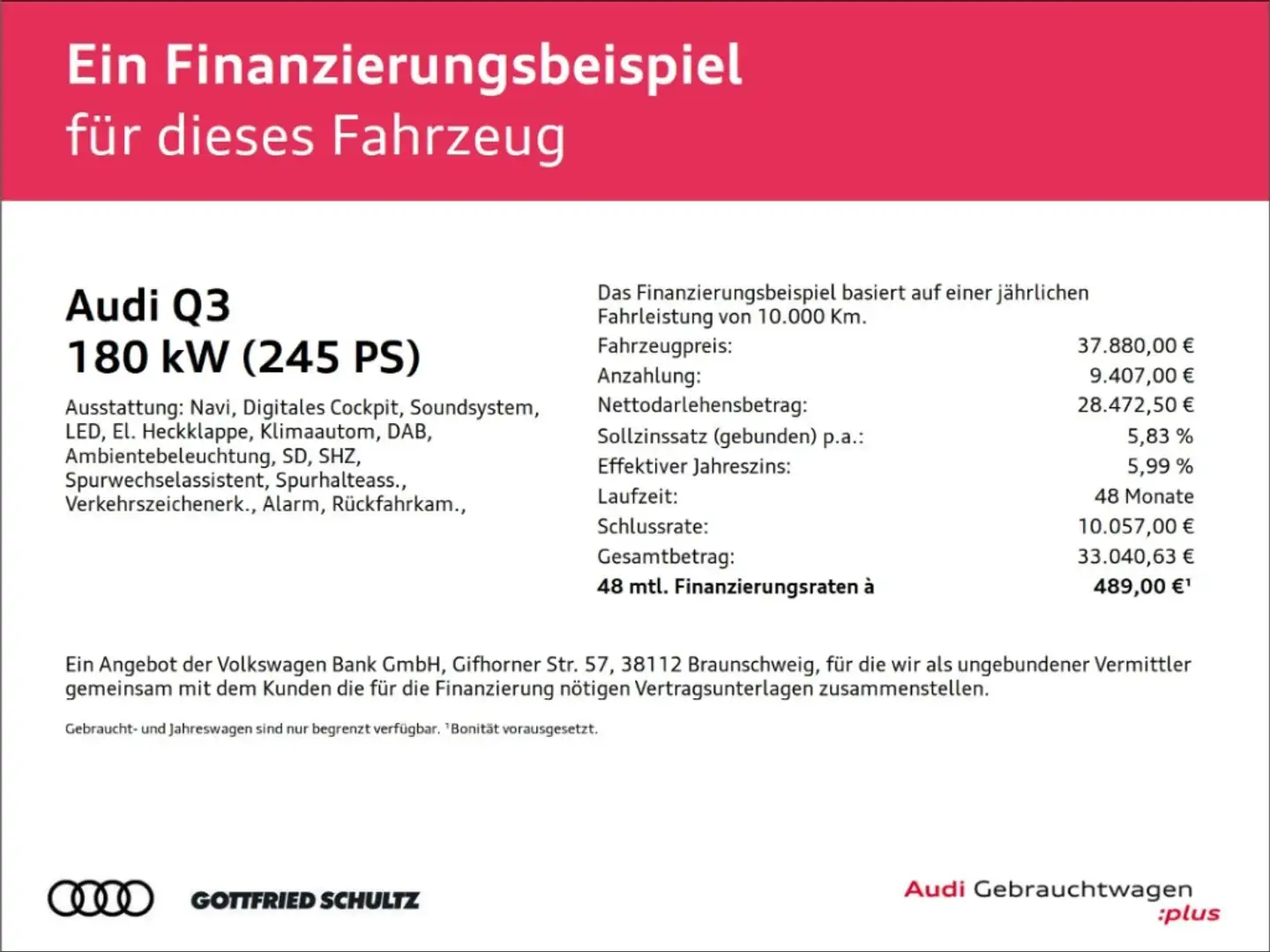 Audi Q3 Sportback 45 TFSI e S-LINE S-TRONIC LED PLUS   SHZ Schwarz - 2